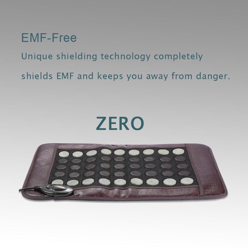 XUYU Far Infrared Heating Pad for Lower Back Shoulders-Jade and Tourmaline Gemstones - Negative Ions,Low EMF(2025 Upgraded)