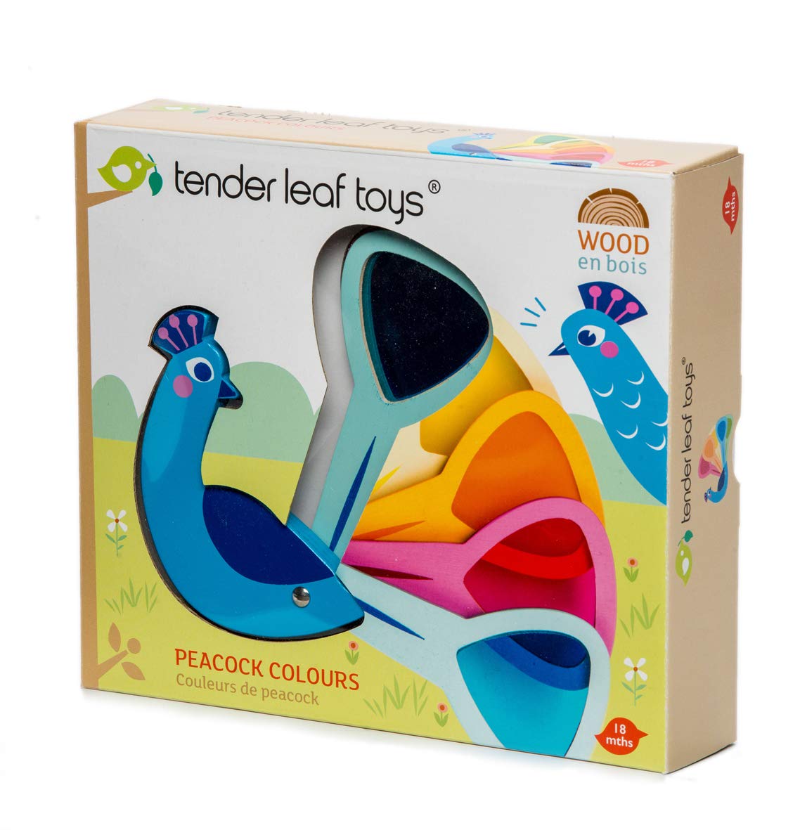 Tender Leaf Toys - Peacock Colors - Colors Learning Toys for Toddlers, Kids, Pre-School Children Activity Game - Fantastic Gifts, Animal Toy - Early Learning, Lovely Play Set with Acrylic Windows