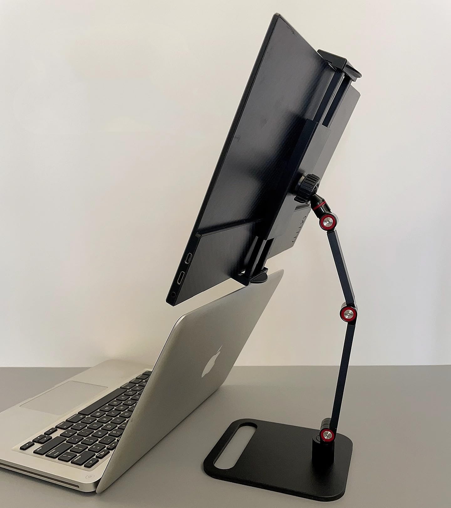 AiFeelife Portable Monitor Holder for 12-17.3 Inch Screen Desk Holder Metal Stand 16 Inch Universal Expandable Display Base 12.9inch Tablet Stand Adjustable Portable Monitor Desktop Clamp Stand