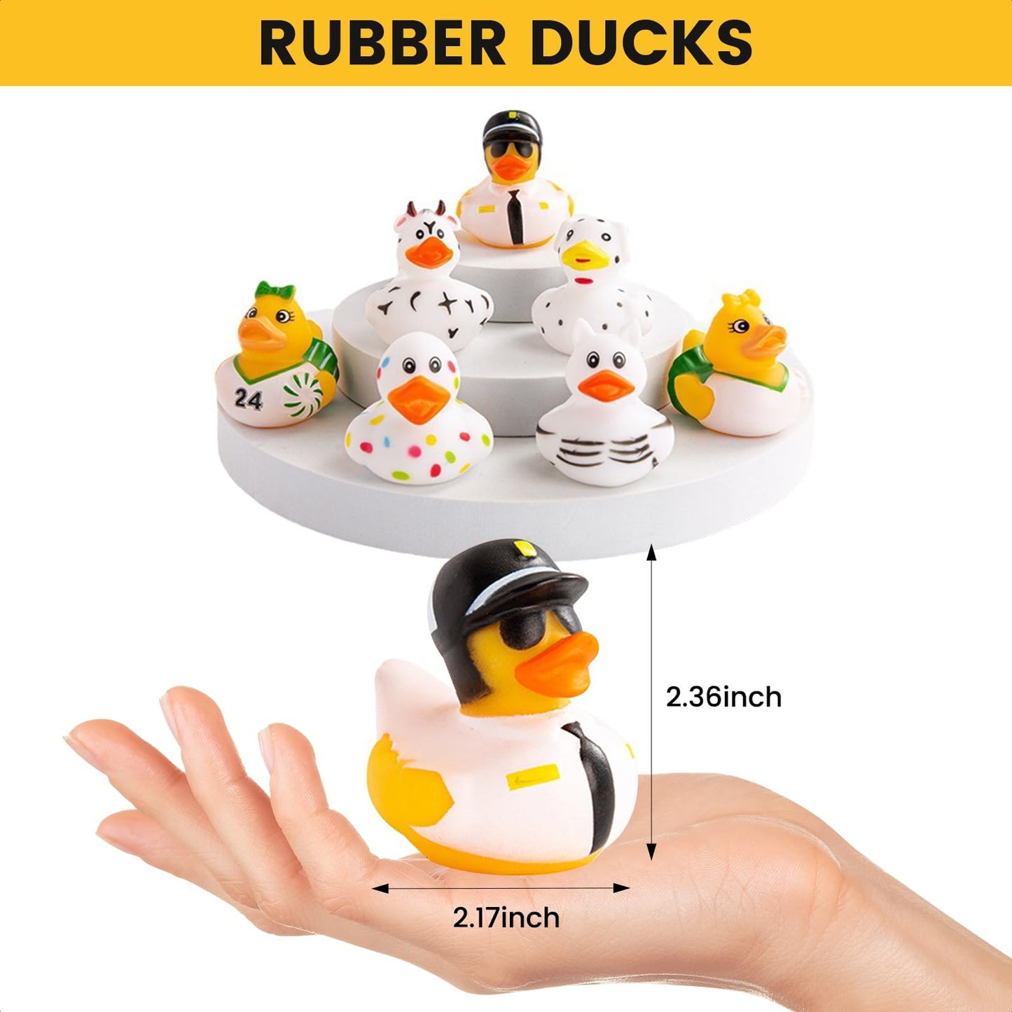 100 Pcs Rubber Ducks in Bulk, Assortment Jeep Ducks for Jeeps Ducking,Toddler Baby Bath Toys Summer Party Favors Beach Pool Activity Duckies Bulk