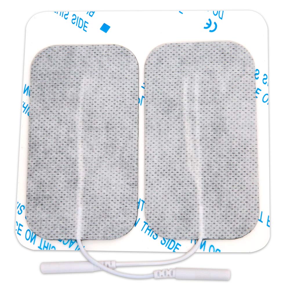 reserv 2" x 4" Rectangle Premium Re-Usable Self Adhesive Electrode Pads for TENS/EMS Unit, Fabric Backed Pads with Premium Gel (Latex Free)(80 Electrodes)