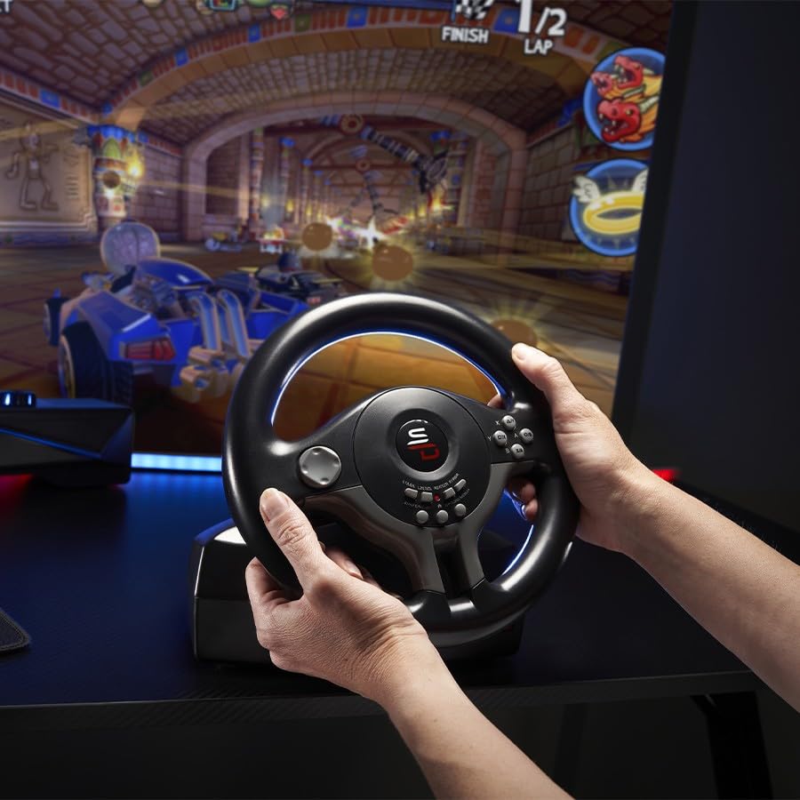 SUBSONIC Superdrive - SV250 Racing steering wheel with pedals and gearshift paddles for nintendo Switch - Ps4 - xbox Seie X/S, Xbox One - PC