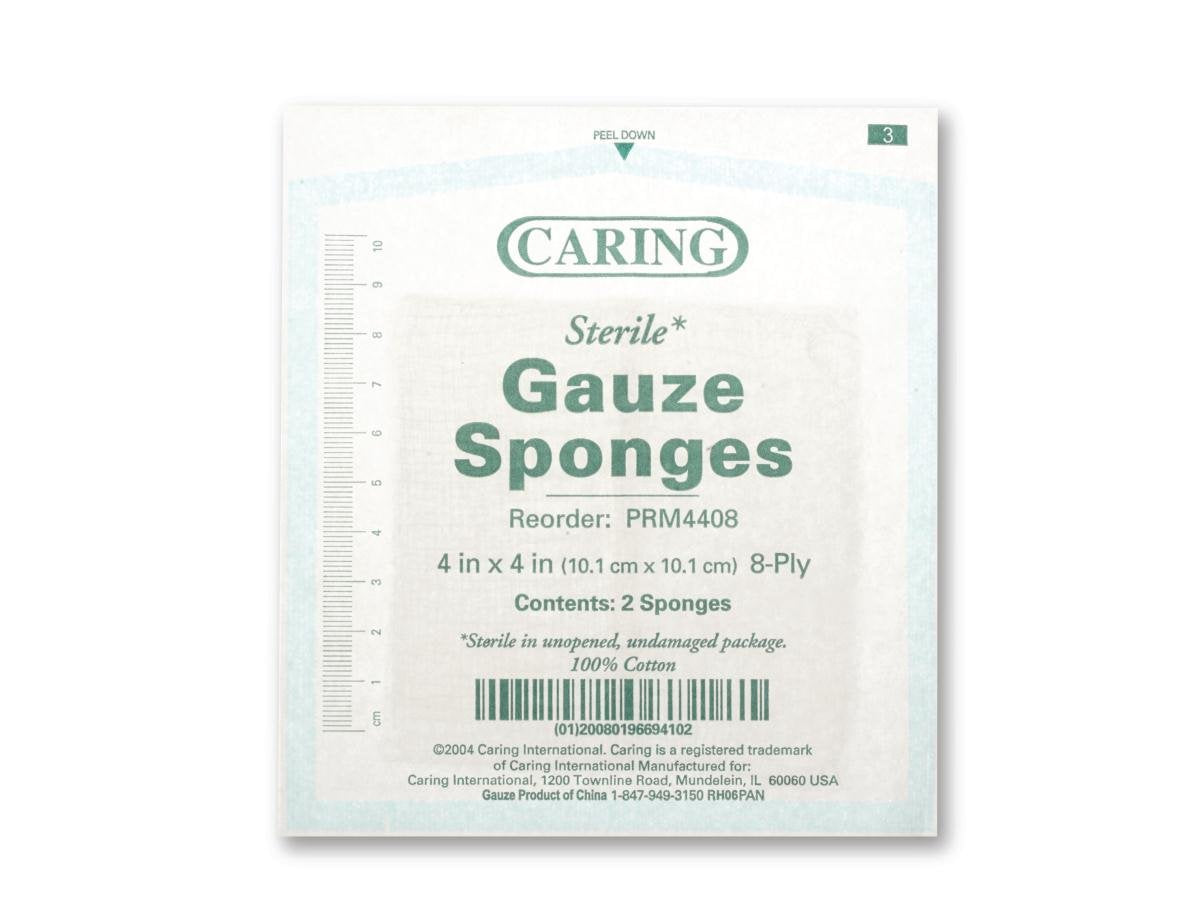 Medline Sterile Woven 8-Ply Gauze Sponges, 4" x 4", Perfect for Wound Care, in 2/Packs, Pack of 600