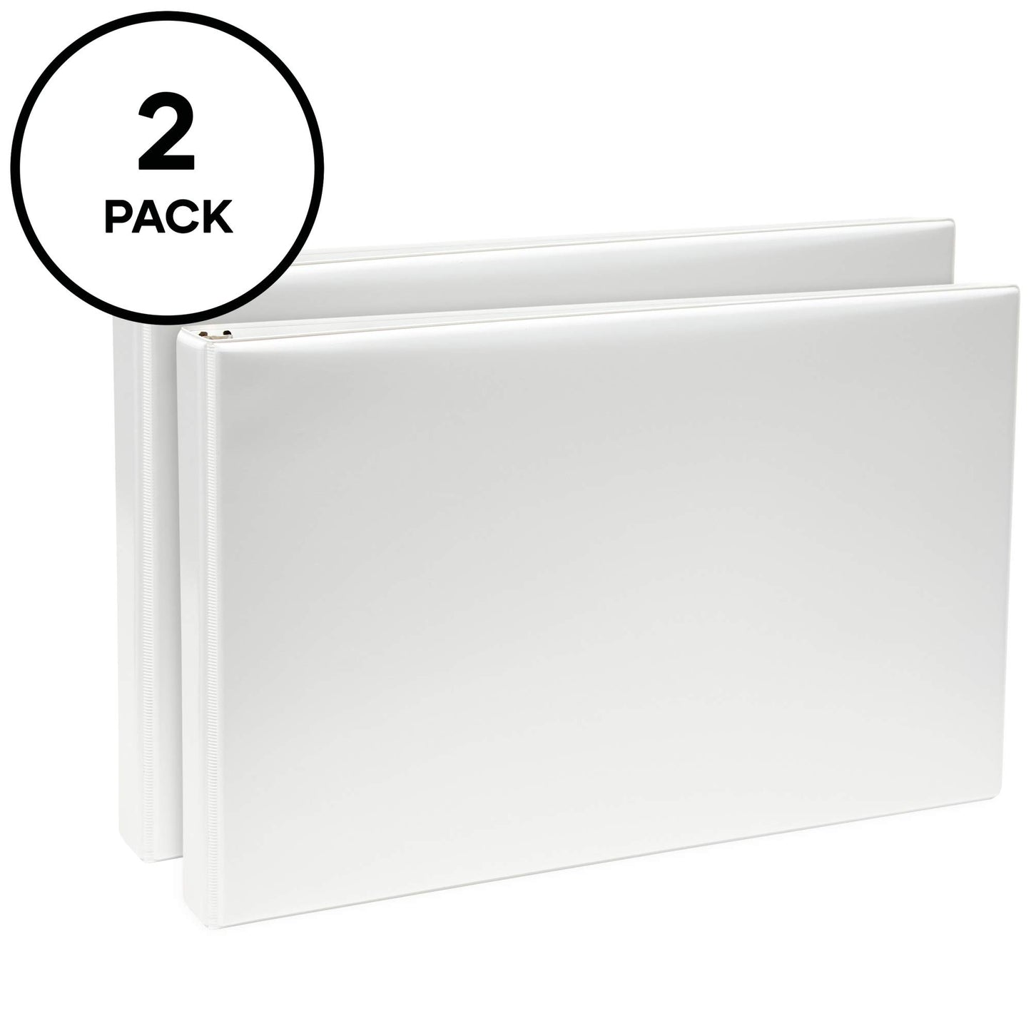 Avery Heavy-Duty View 3 Ring Binders, 1" Slant Rings, Holds 11" x 17" Paper, White, 2 Pack (17707)