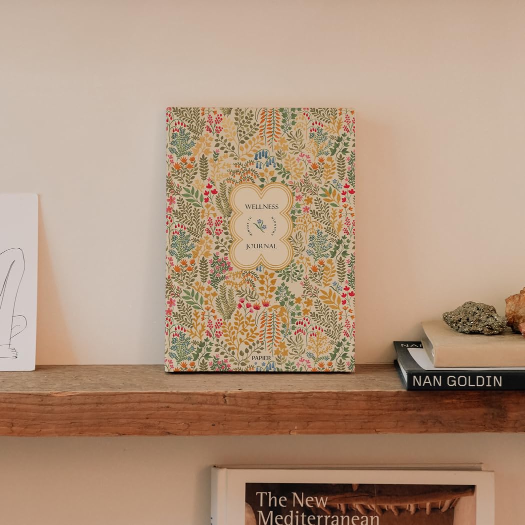 Papier Fairy Flies 12 Week Wellness Journal - Floral Hardback | Log Intentions Sleep & Energy, Morning & Evening | Weekly & Monthly CheckIn | Undated Planner | Reflection, Mindfulness | Self Care Gift