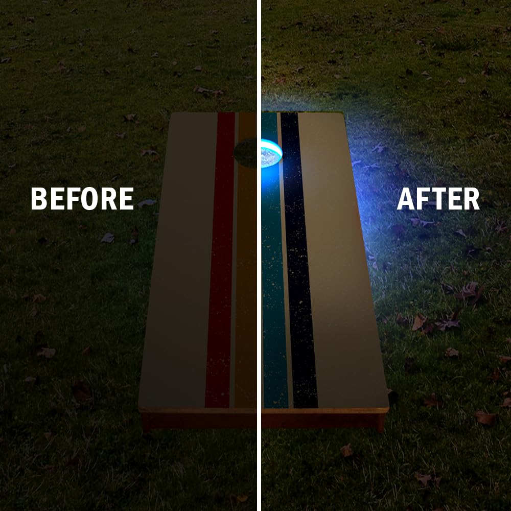 ACA Eclipse LED Cornhole Board Ring Lights 2-Pack with Complete Hardware Kit | 16 Colors - 4 Modes - Remote Included