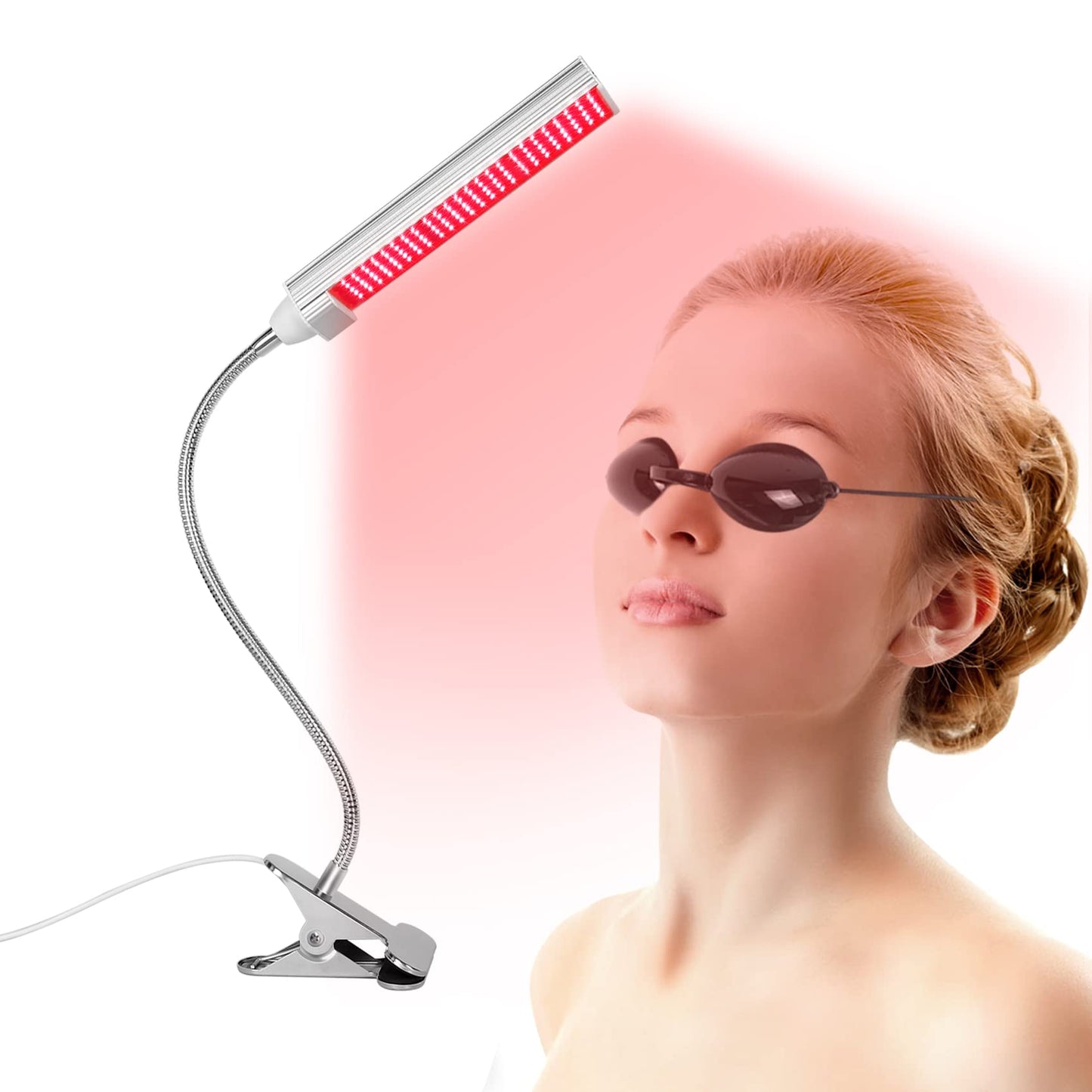 MAINENG Red Light Therapy Lamp with Timer, 660nm LED - M7666