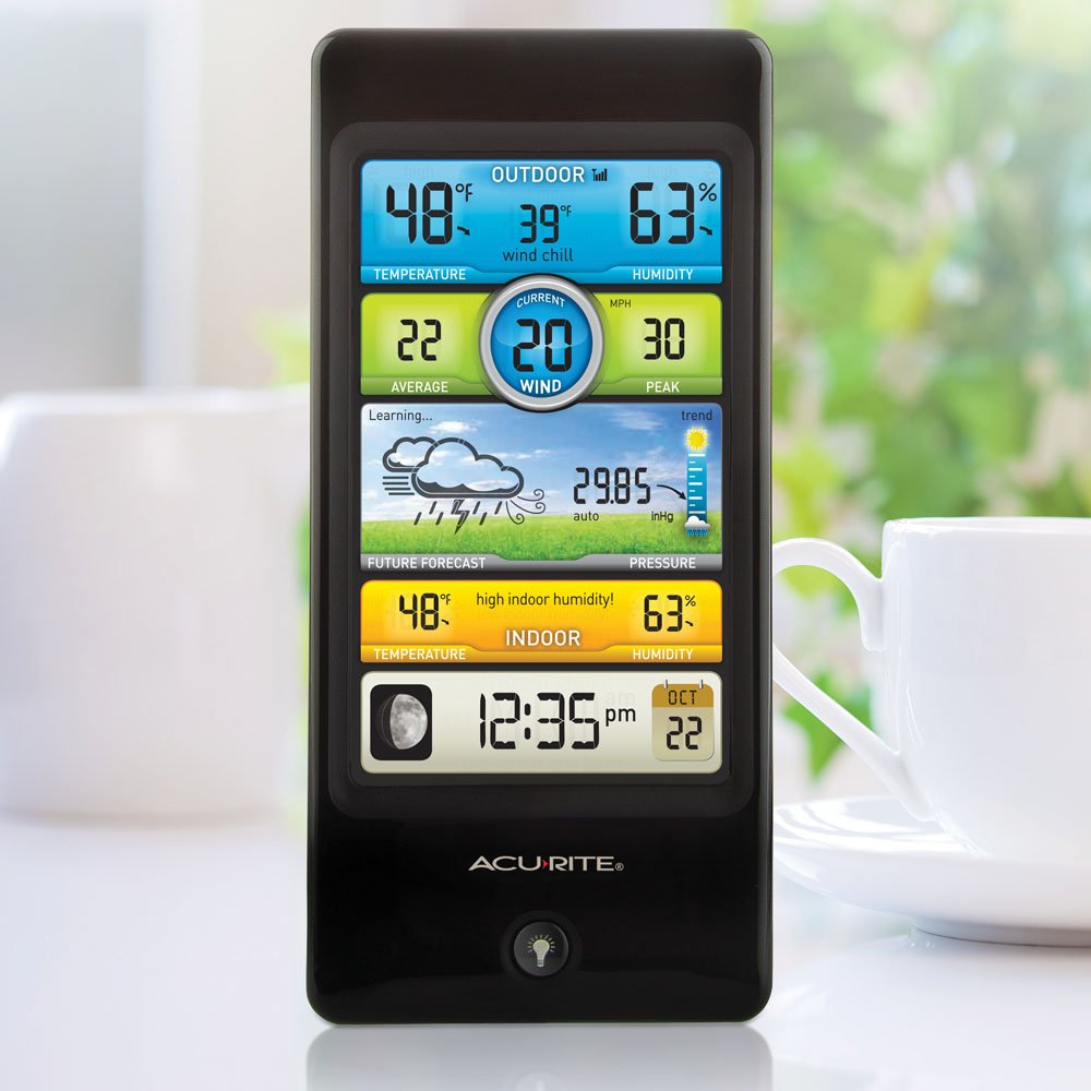 AcuRite Notos (3-in-1) 01604M Pro Color Digital Weather Station with Wind Speed, Temperature and Humidity