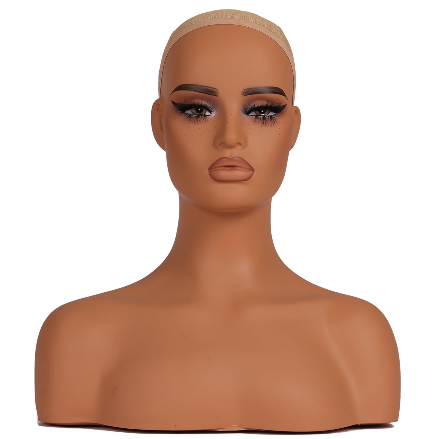 J&F CO Realistic Europe and America Female Mannequin Head with Shoulder Display Manikin Heads Bust for Wigs,Makeup,Beauty Accessories (DC 487 hy mazi)