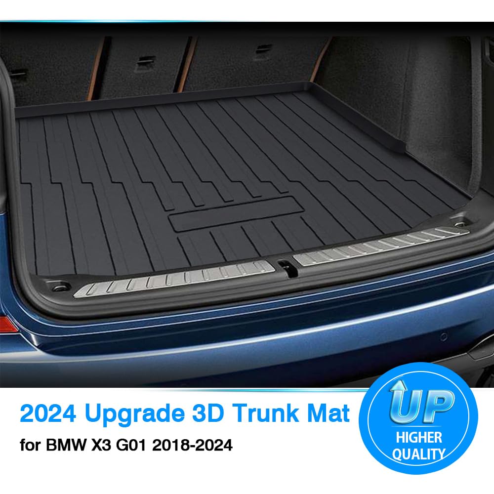 Powerty Trunk Mat for 2018-2023 2024 BMW X3 G01 Accessories Cargo Mats TPO All Weather Cargo Liner Heavy-Duty Trunk Liners (Not Fit X3 xDrive 30e)