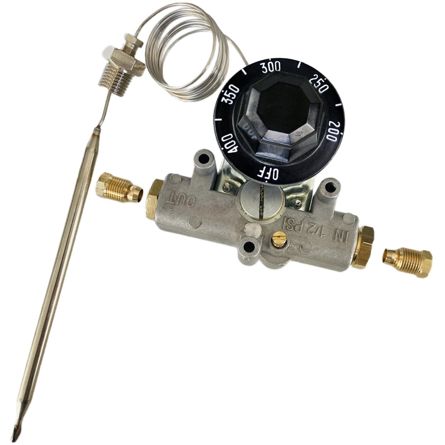 MCAMPAS Gas Fryer Thermostat W/ 200-400 F Range,1/4" Mpt Stuff Box Compatible With Pitco P5047588, Pitco GSA60301800, Pitco 4290-006 Gas Thermostat