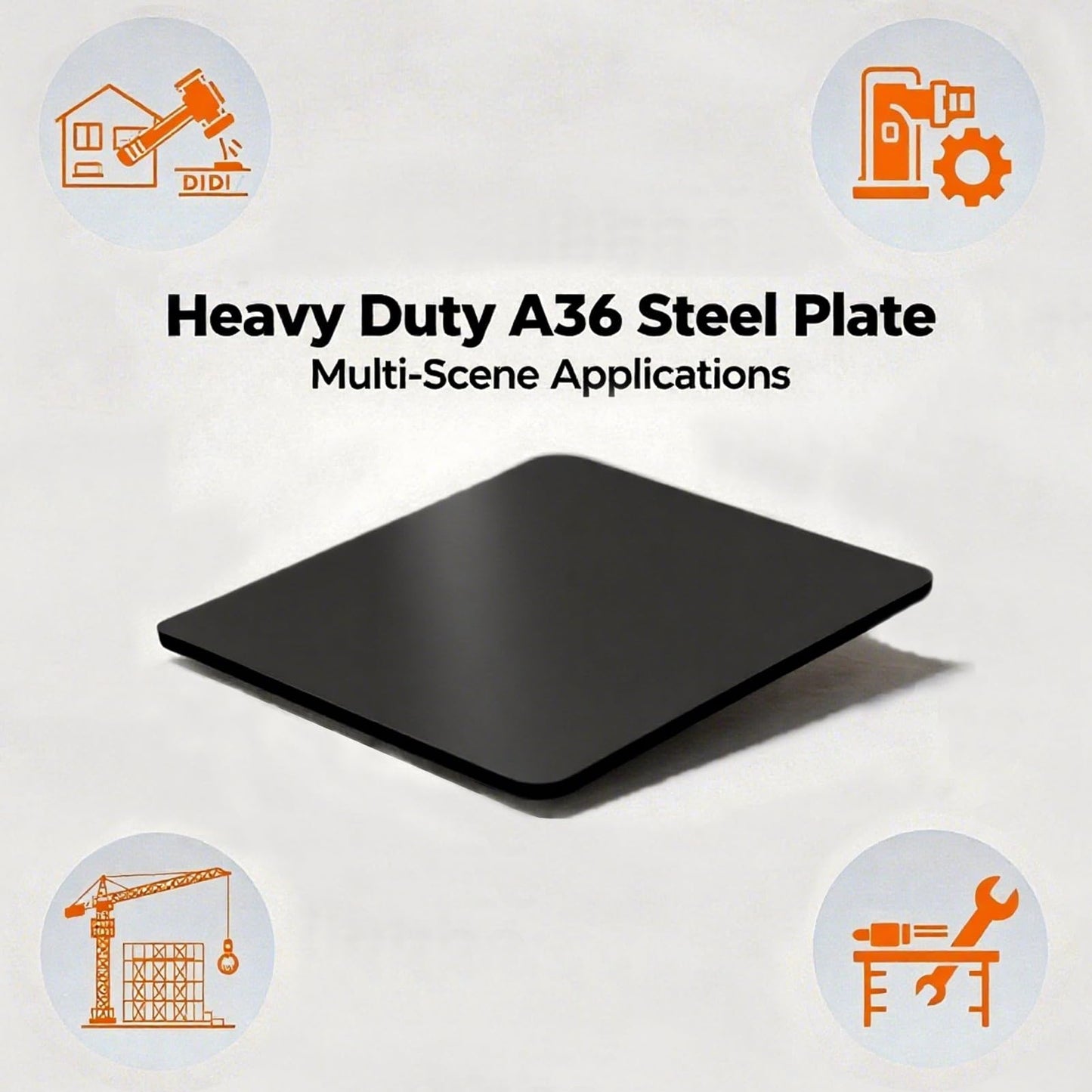 1Pack 1/4" A36 Steel Plate-12" x 24"Hot Rolled Steel Sheet,Weldable Metal Square Steel