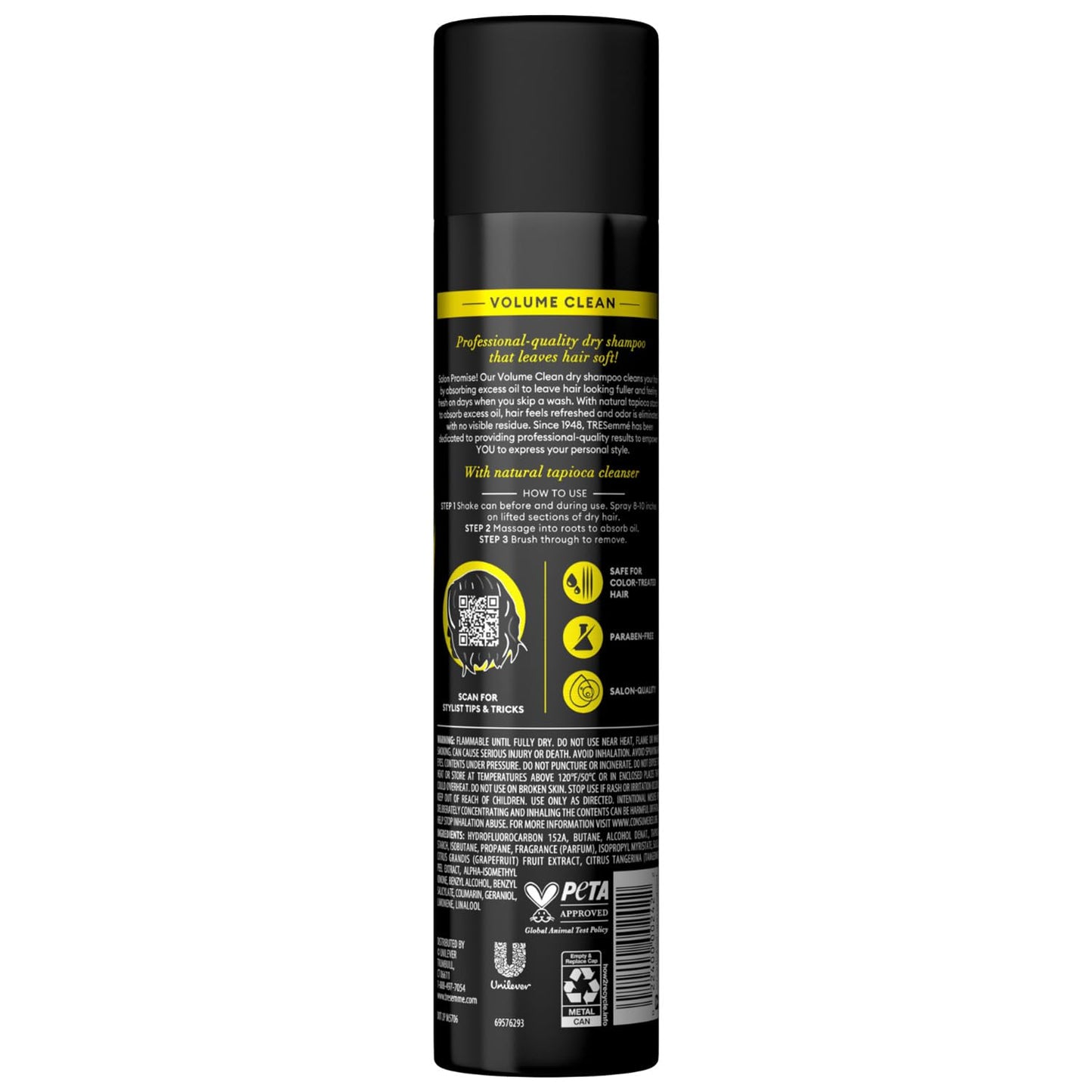 TRESemmé Dry Shampoo Spray, Volume Clean 6-Pack – Paraben-Free & Sulfate-Free Shampoo for Volumizing Fine Hair, Scented, 7.3 Oz Ea