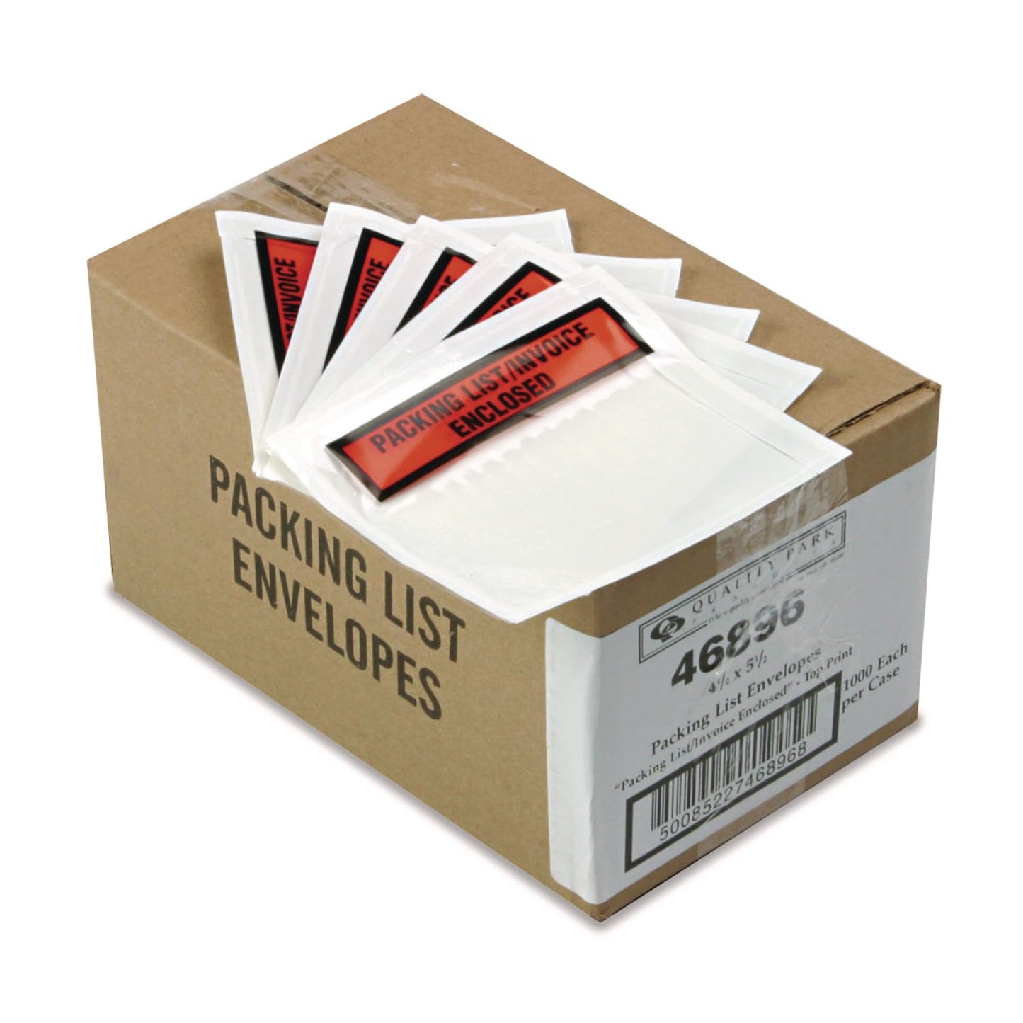 Quality Park Top Print Packing List Envelope, Self-Adhesive, Clear, 5.5 x 4.5, 1,000 per Case, (46896)