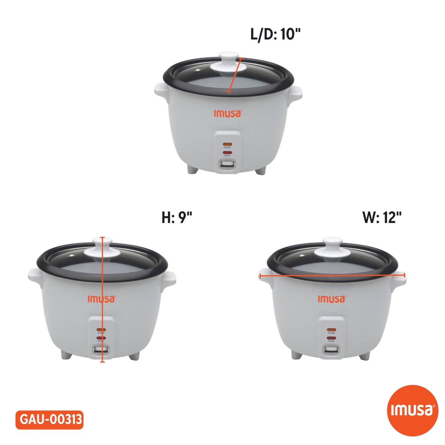 IMUSA Electric Rice Cooker 16 Cup Cooked 8 Cup Uncooked – Ceramic Nonstick Pot, Multi Cooker for Rice, Quinoa, Oatmeal, Stew – Keep Warm Function – Compact for Kitchen Dorm RV