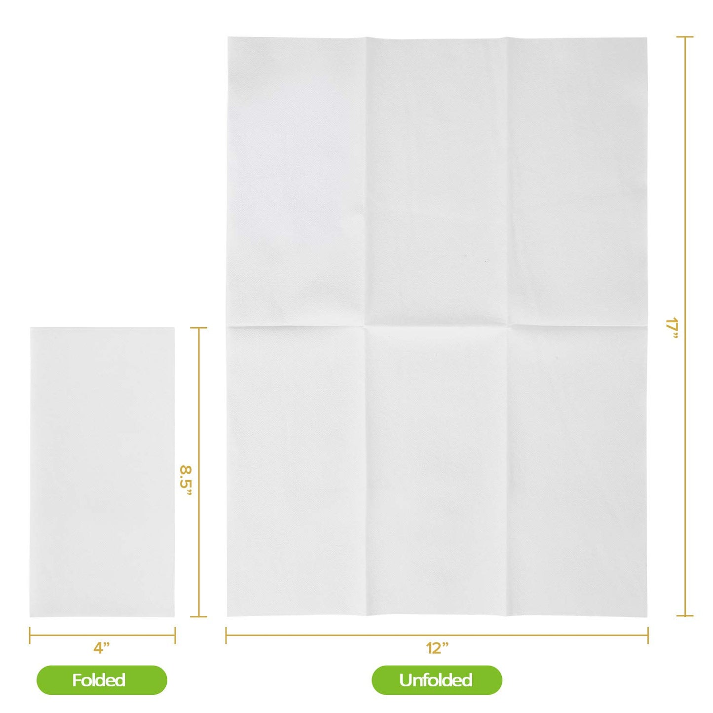 FOCUSLINE 200 Disposable Bathroom Napkins, Linen-Feel Paper Guest Towels, Soft and Absorbent Paper Hand Towels Party Napkins for Bathroom, Kitchen, Dinner, or Event, White, 12" x 17"