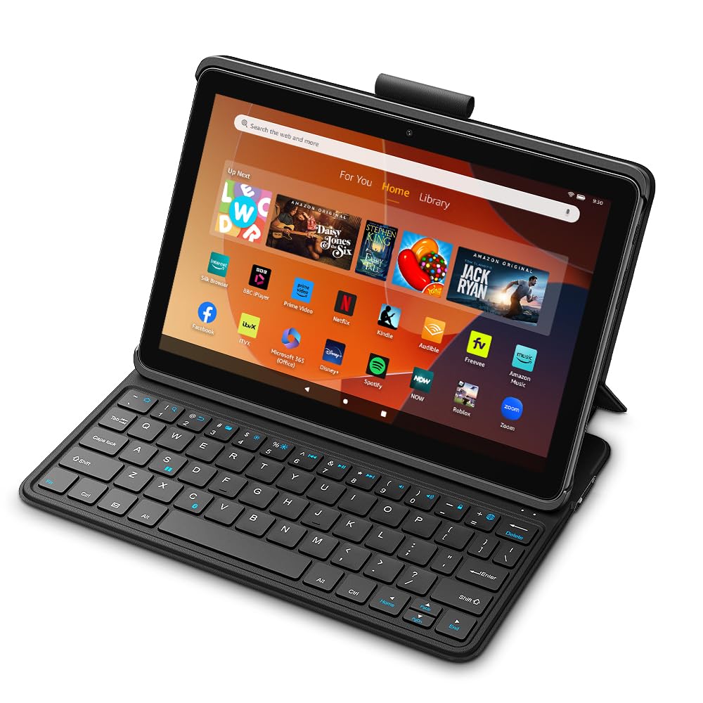 Made for Amazon Bluetooth Keyboard Case for Amazon Fire HD 10, (13th Gen, 2023 release)