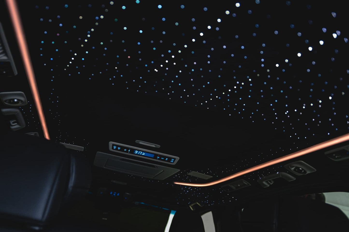 AKEPO Upgraded 16W Dual Head+Twinkle+Shooting Star Fiber Optic Lights Kit, Car Home Use RGBW Star Ceiling Sky Light APP Meteor Music Activated Light Engine+ 920pcs of Mixed Diameter Fibers 9.8ft/3m