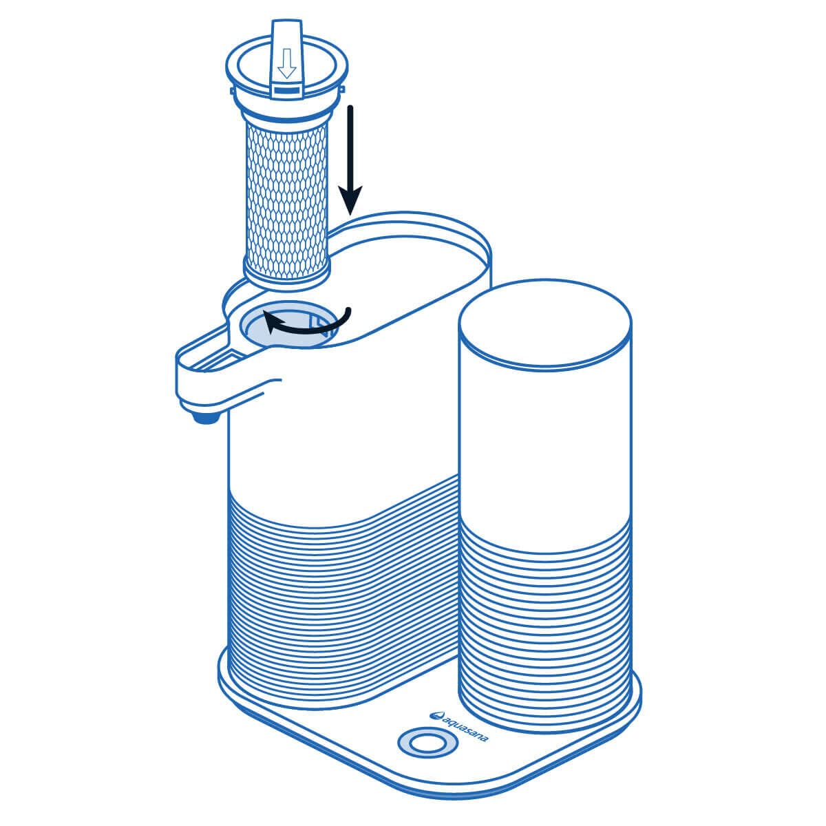 Aquasana New Replacement Filter Cartridge for Countertop Water Filter Dispenser System, Clean Water Machine - 2 Pack