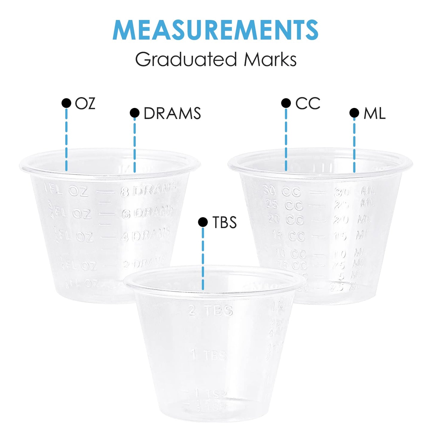 1800 Pack Disposable Medicine Cups (1 oz), Medical Plastic Measuring Cups for Medical Purposes, or Mixing and Measuring Resin, Epoxy, DIY Arts & Crafts, Paint, Cooking