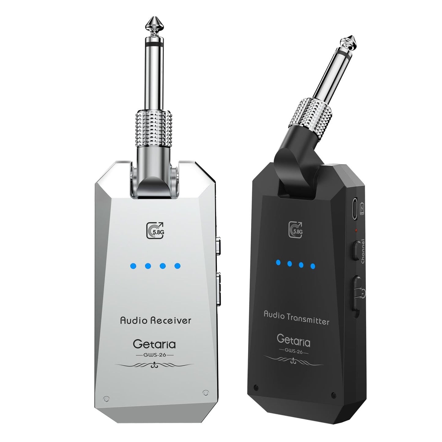 5.8Hz Guitar Wireless System Anti-Interference Instrument 4Channels Wireless Transmitter Receiver Digital Audio Cordless System Bass For Electric Guitars Bass