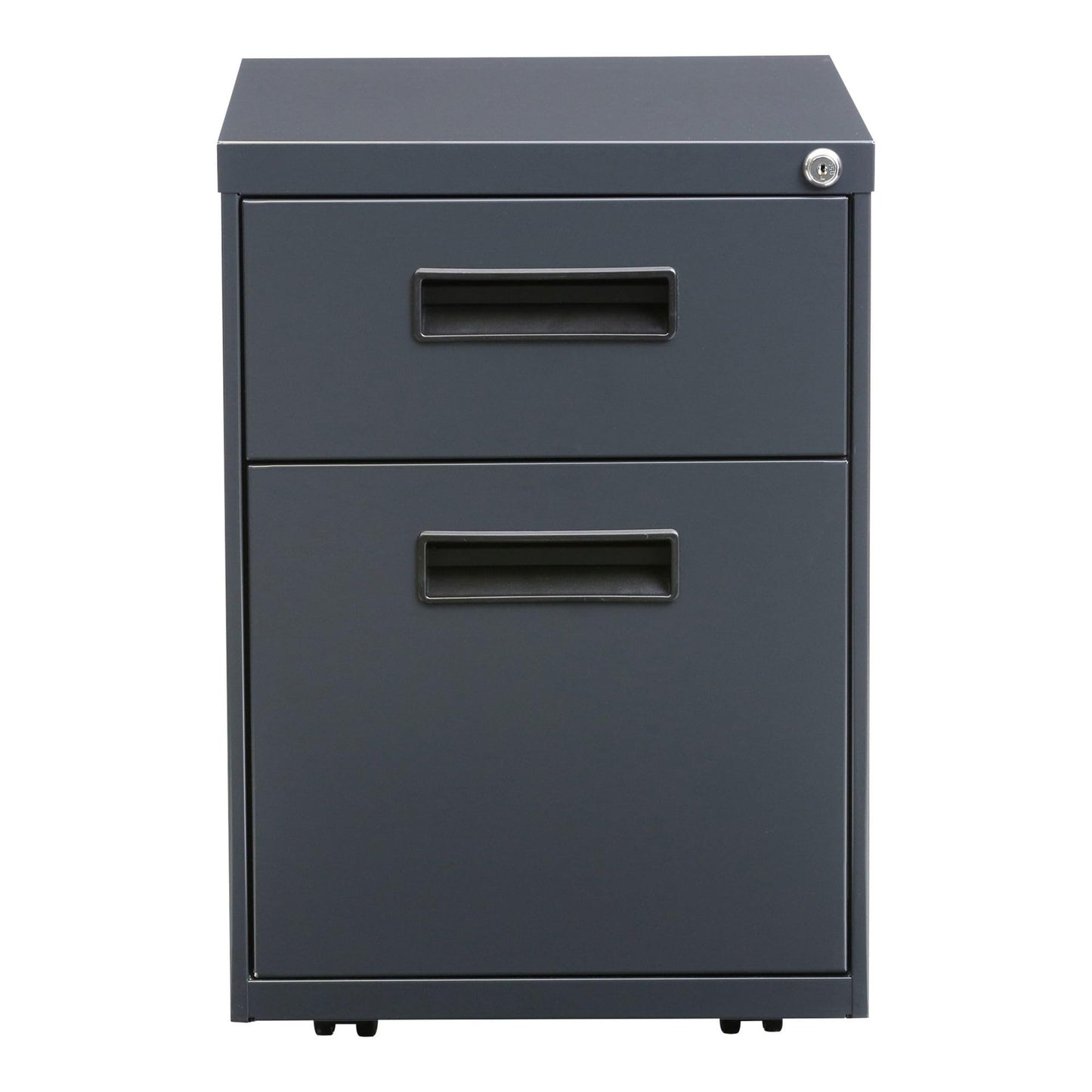 Alera ALE Two-Drawer Metal Pedestal File, 14 7/8w x 19 1/8d x 21 3/4h, Charcoal