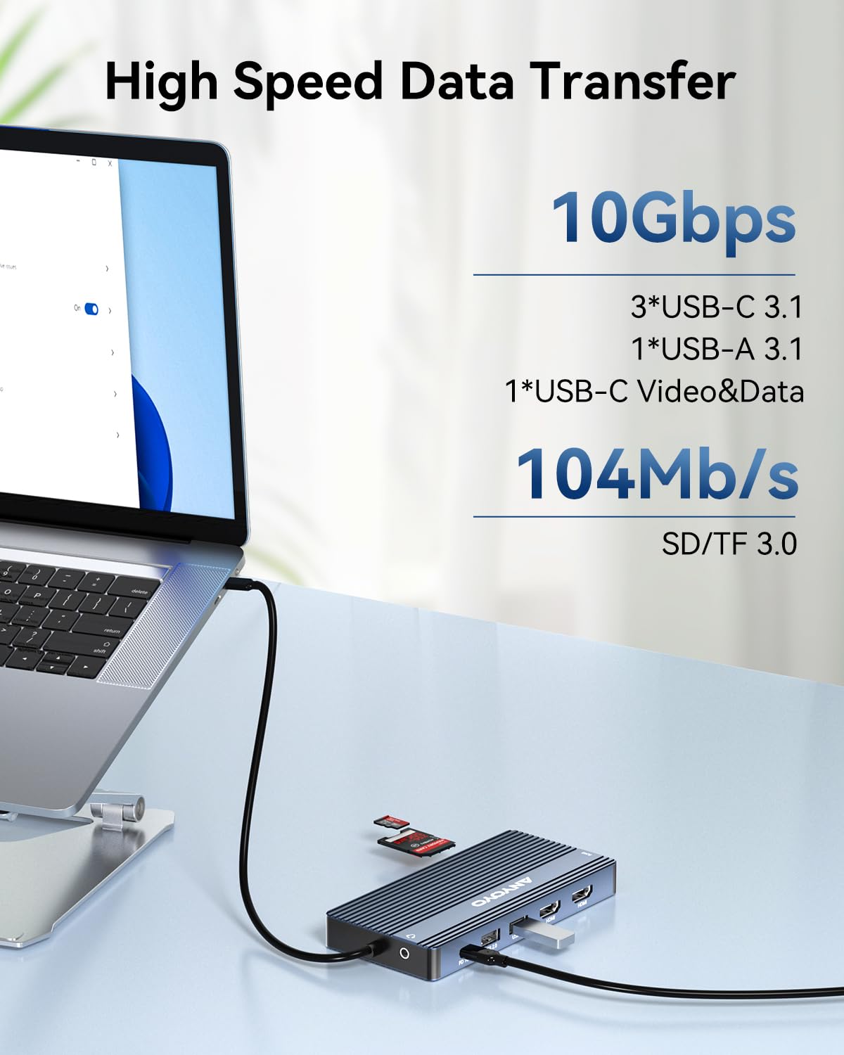 ANYOYO USB C Docking Station Dual HDMI 4K60HZ, 14-in-1 Docking Station 3 Monitor(2 HDMI+USB C Video Out),10Gbps(3A+C),PD100W,1G Ethernet, Laptop Docking Station for Dell,HP, Lenovo