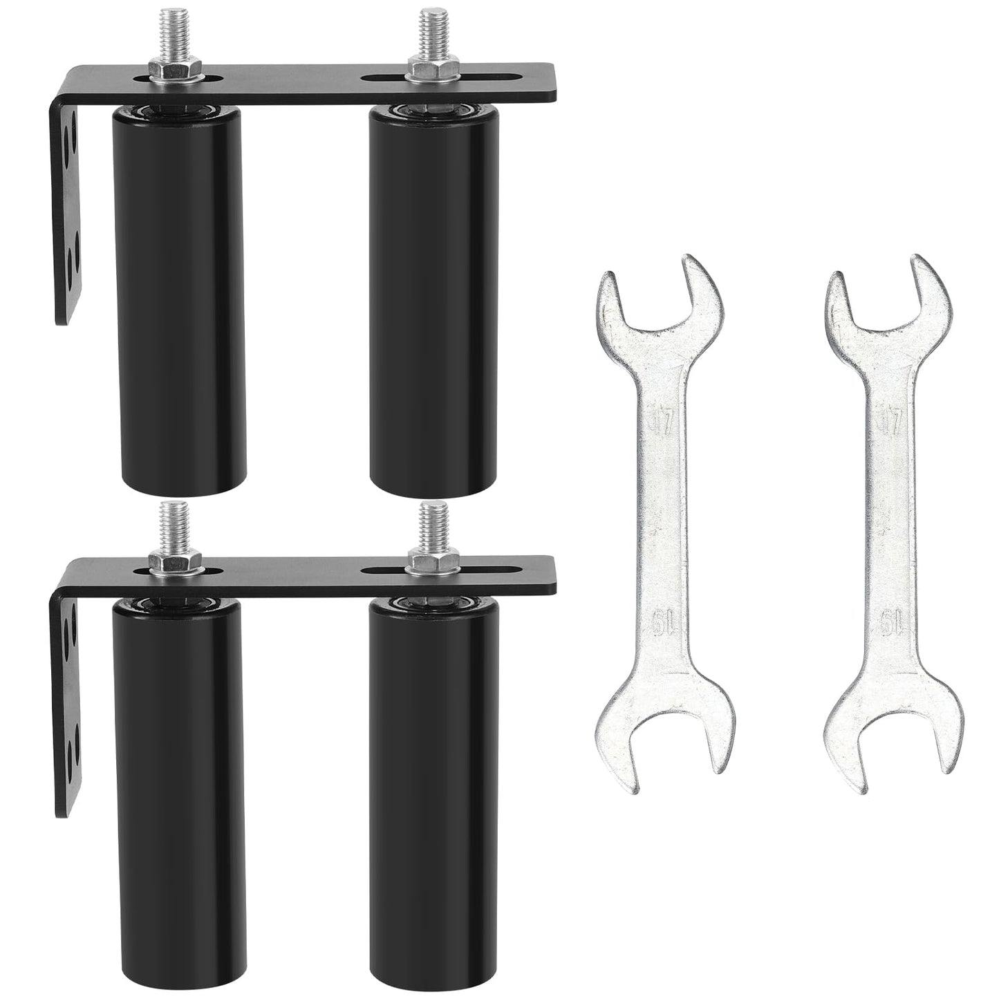 6"Gate Roller Guide,Sliding Gate Hardware with L-Sliding Gate Brackets,Sliding Gate Kit,Universal Adjustable Heavy Duty Sliding Gate Rollers,Rolling Gate Hardware Kit (2Pack)