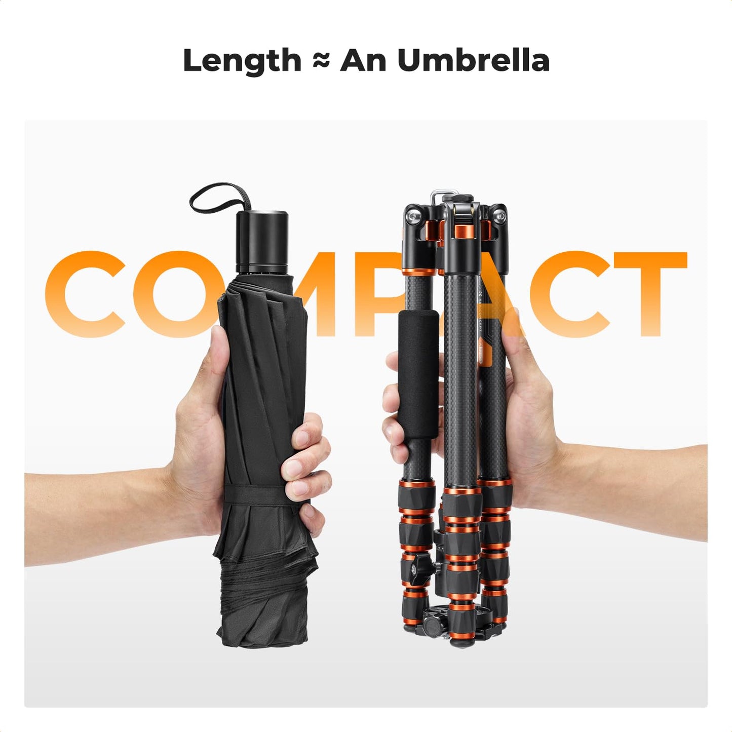 K&F Concept 60 inch Carbon Fiber Camera Tripod,Super Lightweight Compact Travel Tripod with 360 Degree Ball Head,Quick Release Plate,Detachable Monopod 8KG Load Capacity for SLR DSLR C225C0 (BA225)