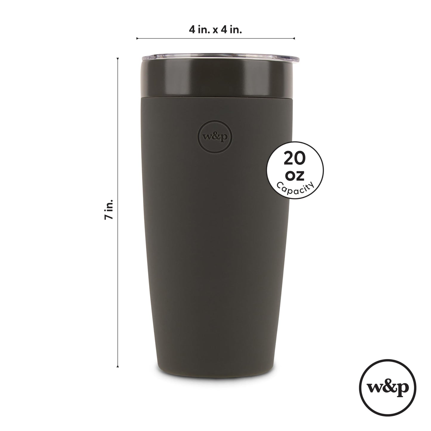 W&P Porter Insulated Tumbler 20 oz | No Metallic Aftertaste Ceramic Coated for Water, Coffee, & Tea | Wide Mouth Vacuum Insulated | Dishwasher Safe, Cream Terrazzo