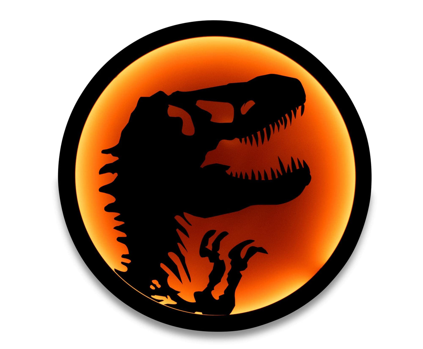 Ukonic Jurassic Park T-Rex Logo LED Wall Light Sign | Ready to Hang Wall Decor Artwork, Trendy Living Room Essentials, Home Decor Accent | Dinosaur Toys, Gifts and Collectibles | 12 Inches Tall