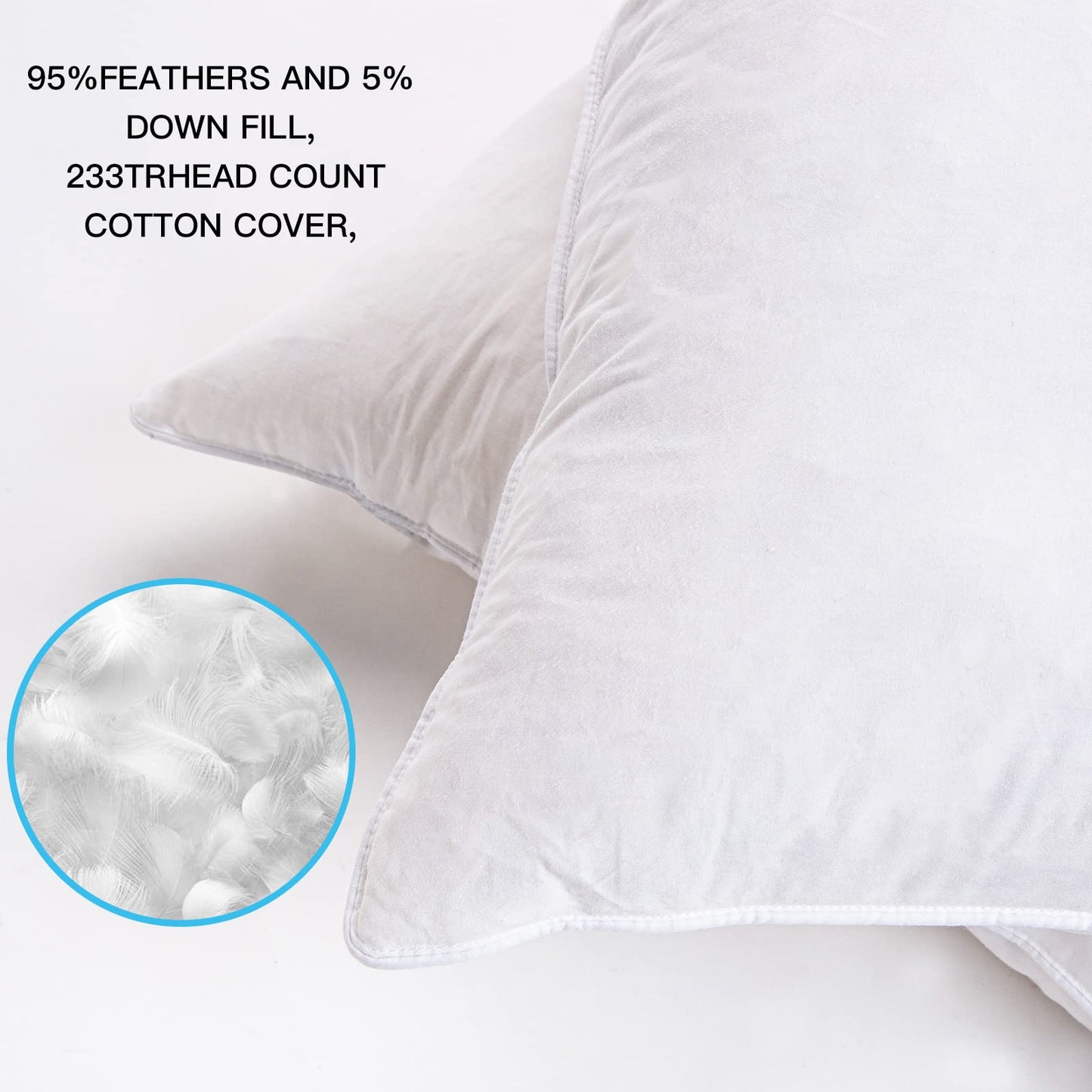 ANT-HOME 14"x24" Pillow Inserts Soft Feather Pillow Set of 2 Indoor Decorative Sofa Down Pillows Bed Pillows Couch Pillow