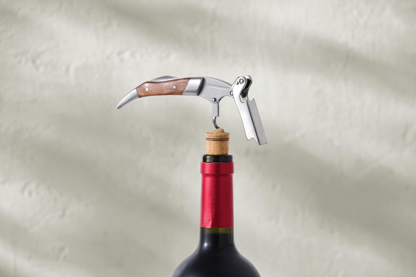 Le Creuset Black Walnut One-Step Waiter's Friend Corkscrew Wine Opener
