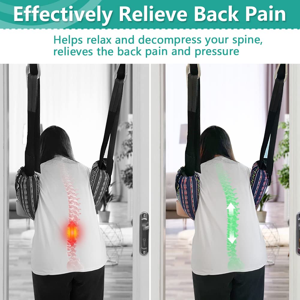 Spinal Decompression Devices Back Traction Stretcher Spine Decompression Machine Lumbar Traction Device for Lower Back Pain Relief Back Stretching Device Door Traction Pillow