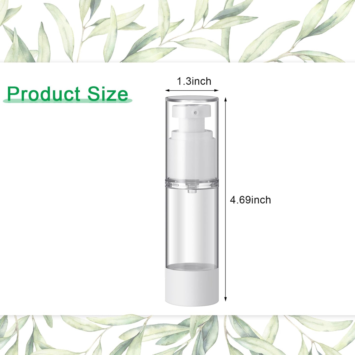 Sabary 60 Pcs Clear Airless Pump Bottles Refillable Cosmetic Travel Size Dispenser Vacuum Plastic Travel Bottles Empty Lotion Pump Dispenser Liquid Toiletry Travel Container(1 oz)