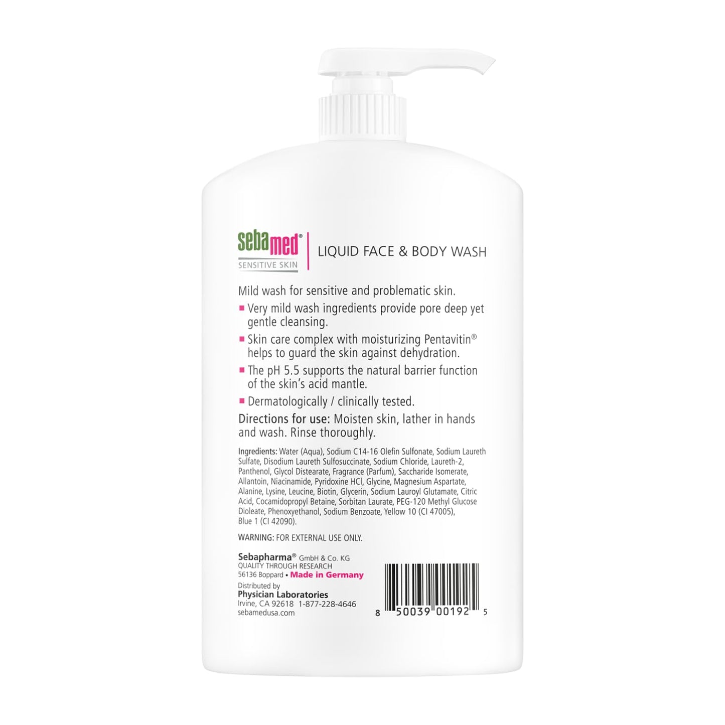 Sebamed Paraben-Free Face and Body Wash With Pump for Sensitive and Delicate Skin pH 5.5 Ultra Mild Dermatologist Recommended Cleanser 33.8 Fluid Ounces (1 Liter) Set of 2 Value Pack , green