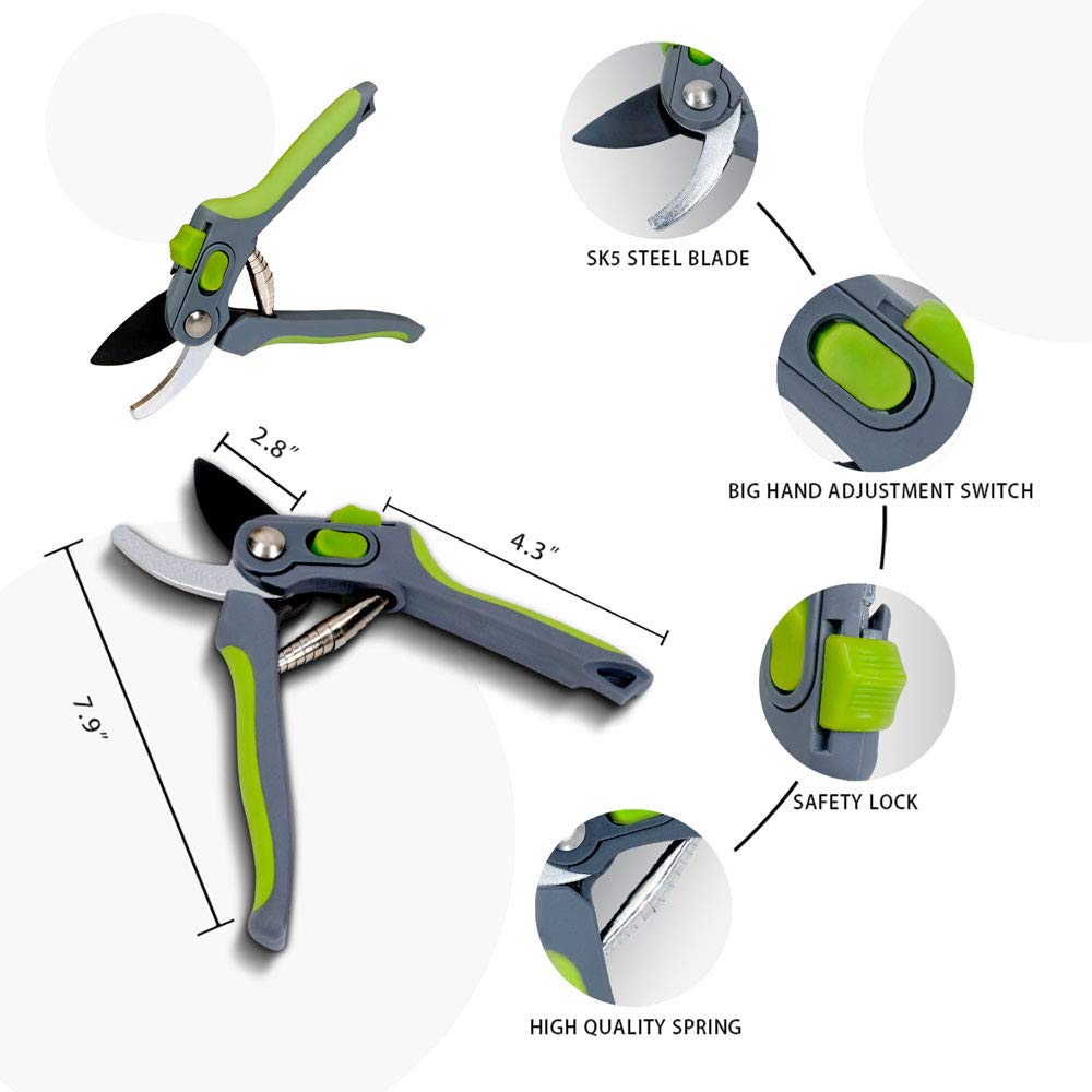Altdorff Garden Pruning Shears Hedge Clippers, Updated 3PCS Garden Shears Lopper Combo Set, Branch Cutter with Compound Action, Chops Thick High Branch Ease, Professional Tree Trimmer Set Heavy Duty