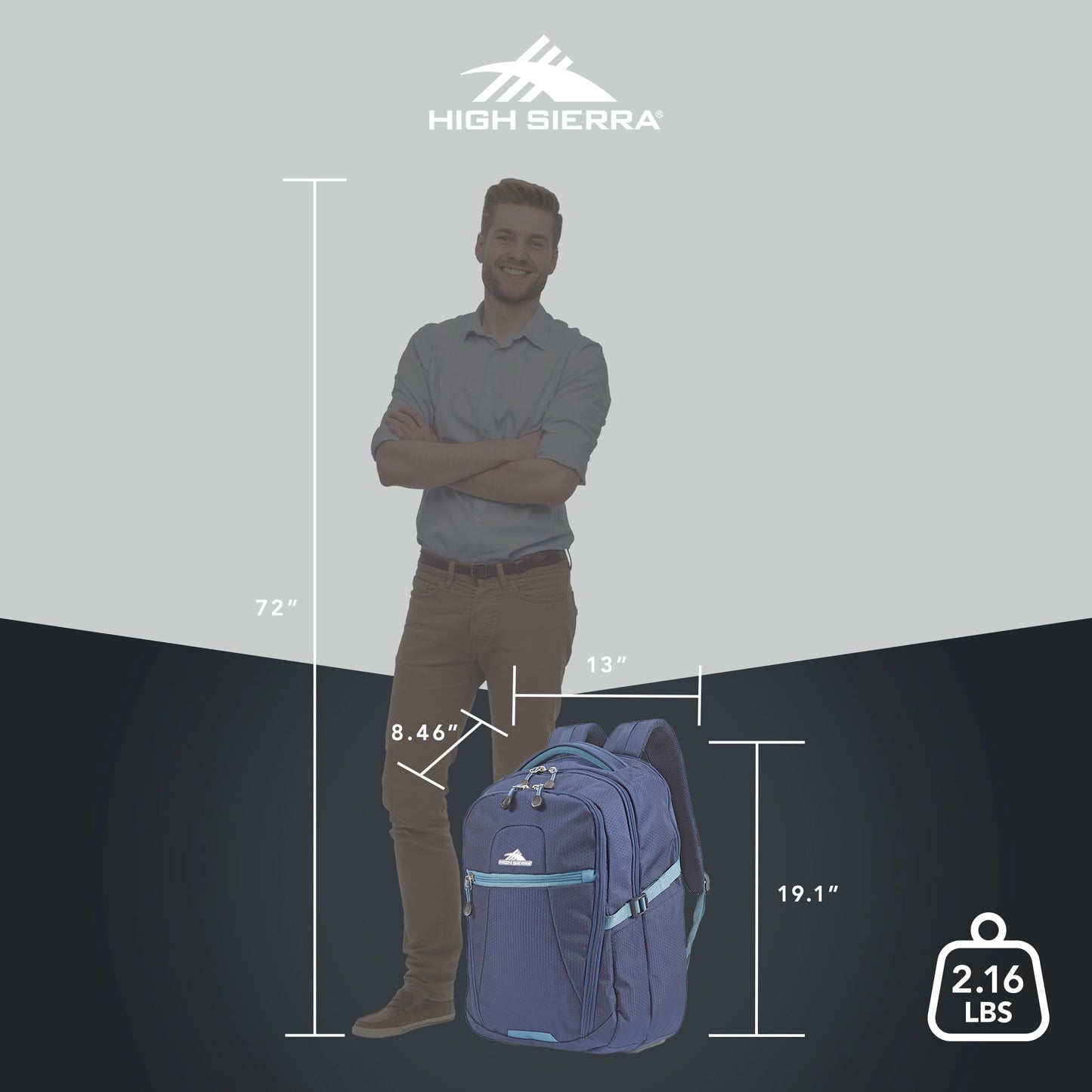High Sierra Travel Bag, Navy/Graphite Blue, Backpack