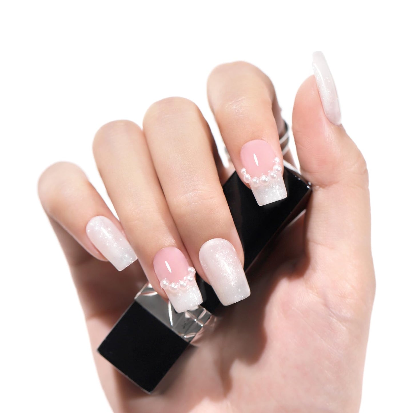 L'UGX Professional Nail Dust Collector with Milky Glitter White Gel Nail Polish 15ml