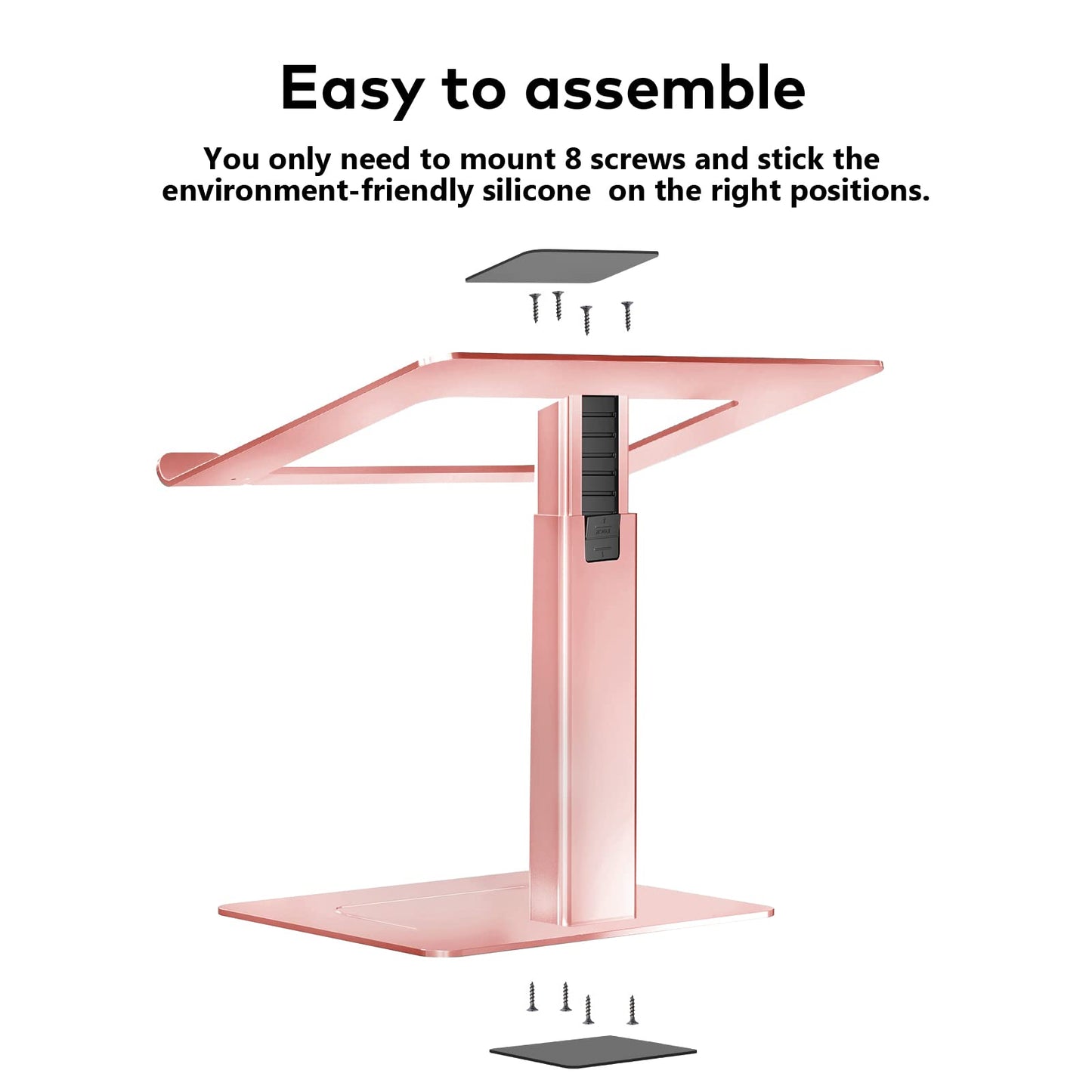 VECOFO Laptop Stand for Desk, Ergonomic Aluminum Laptop Stand Adjustable Height from 7-15", Sitting and Standing Laptop Riser for 10-17" Notebook