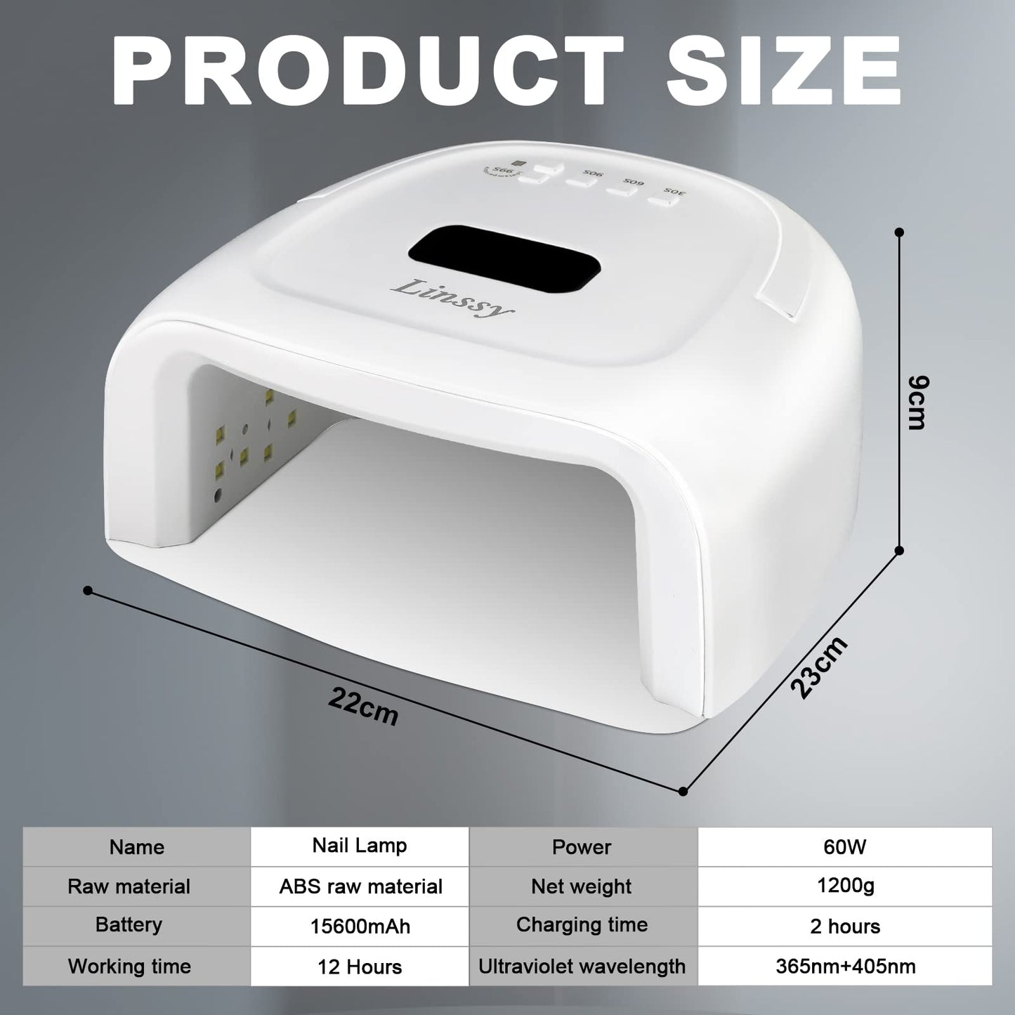 60W Rechargeable UV LED Nail Lamp, Faster Wireless Nail Dryer Gel Polish Light 42 Beads & Portable Handle, Professional Curing Lamp for Fingernail and Toenail (White)