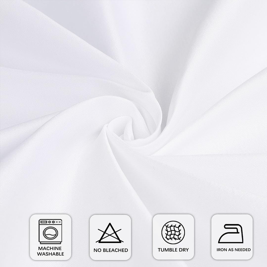 8 Packs Round Tablecloth 90 Inch White Table Cloth for Circle Tables, Washable Polyester Fabric Tablecloths, Wrinkle Resistant Table Cloth Round Cover for Wedding Party Banquet Dining