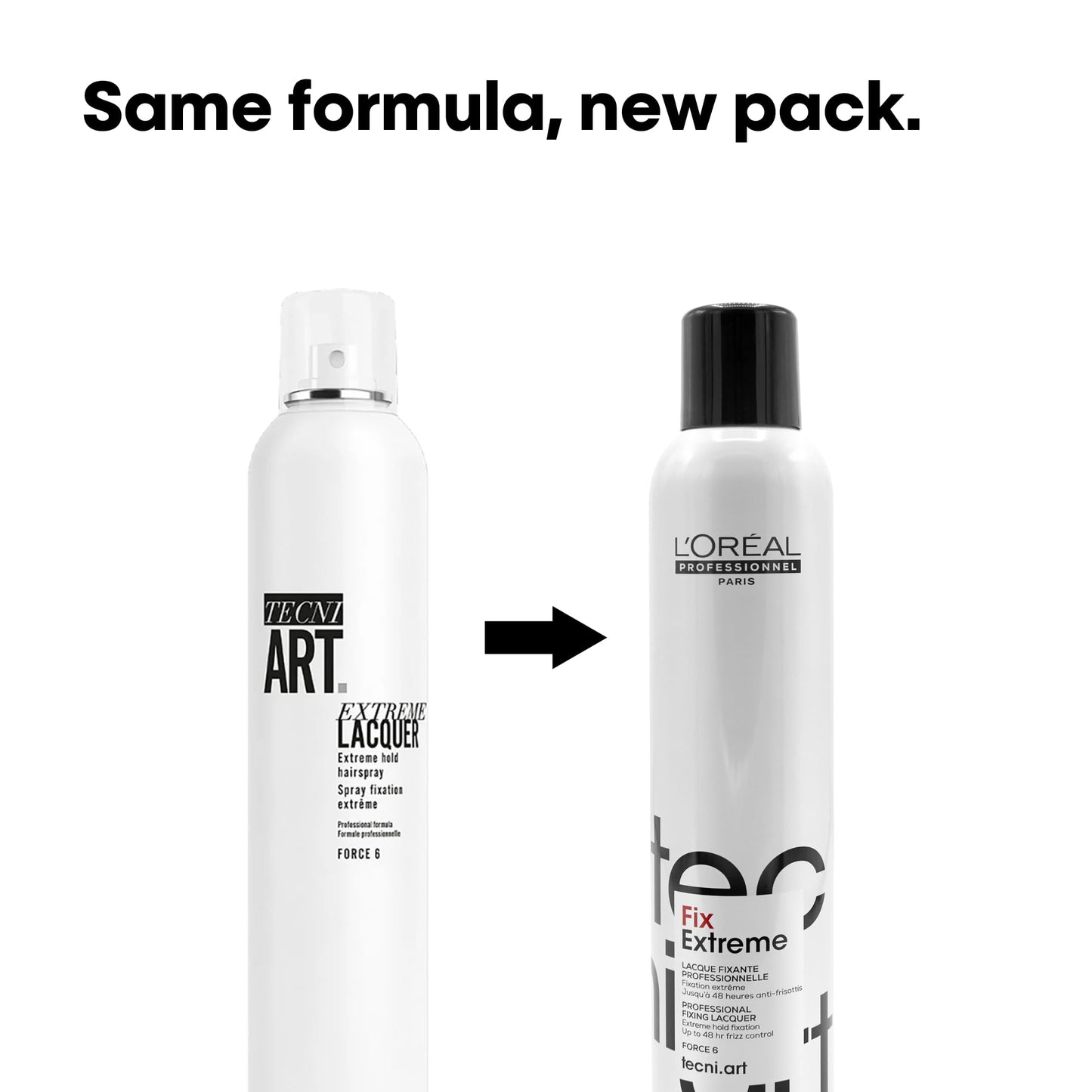 L'Oreal Professionnel Fix Extreme Lacquer - Strong Hold Hairspray For All Hair Types, Anti-Frizz and Shine, Packaging May Vary