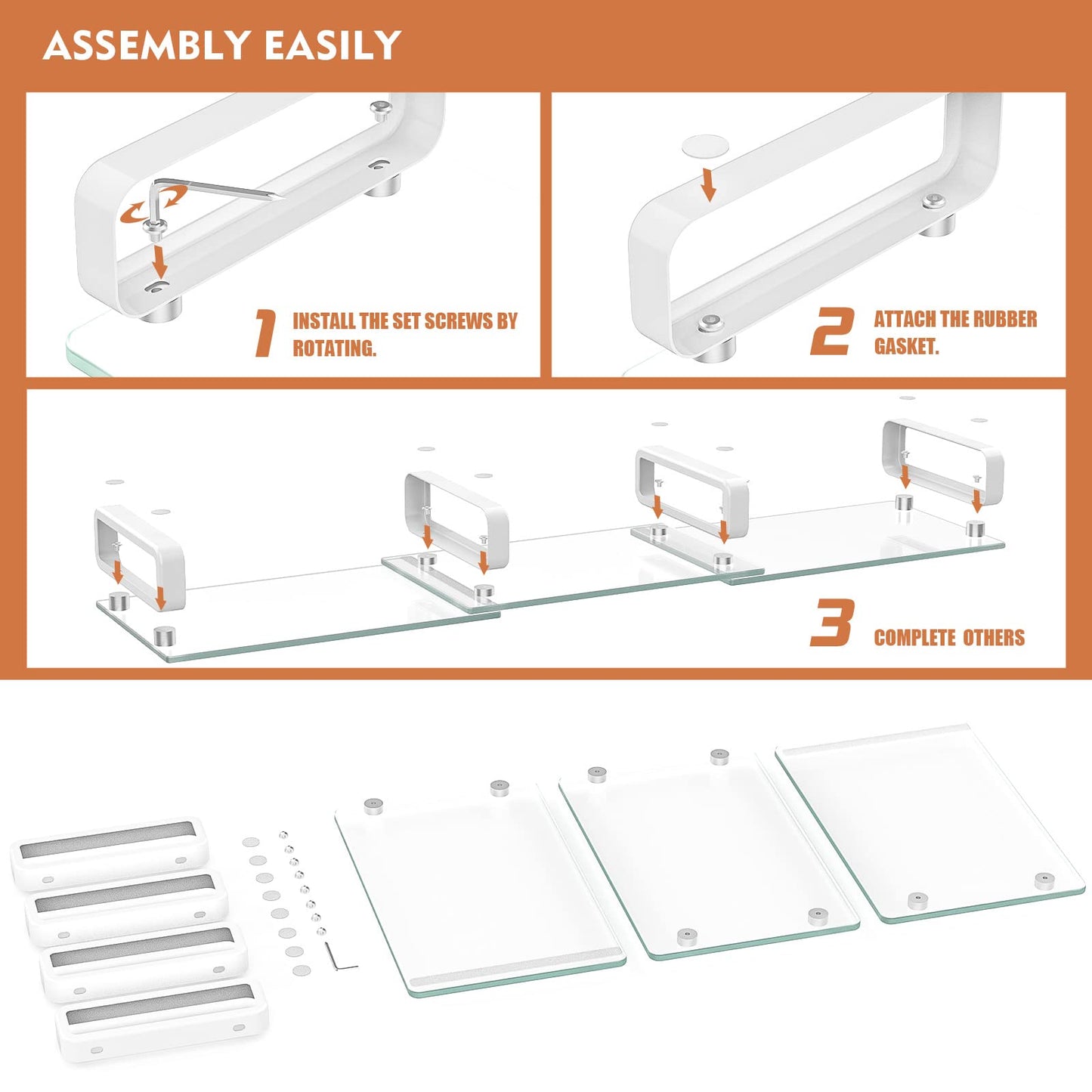 Hemudu Dual Monitor Stand, Computer Monitor Stand, Desktop Organizer, Monitor Stand Riser for PC, Computer, Laptop Clear HD02T-301