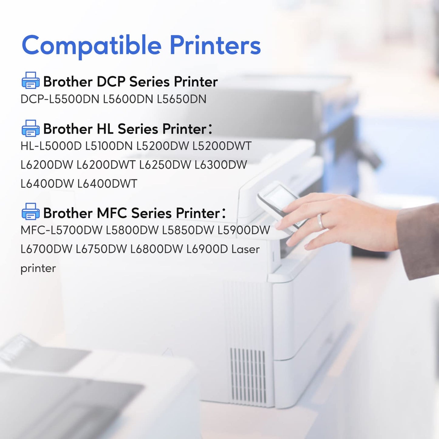 AOLIBE TN850 Compatible for Brother TN-880 TN-850 TN-820 TN820 Toner Cartridges High Yield Replacement for HL-L6200DWT L6200DW L5200DW L5100DN MFC-L5800DW L5700DW L6700DW L6800DW 2 Black