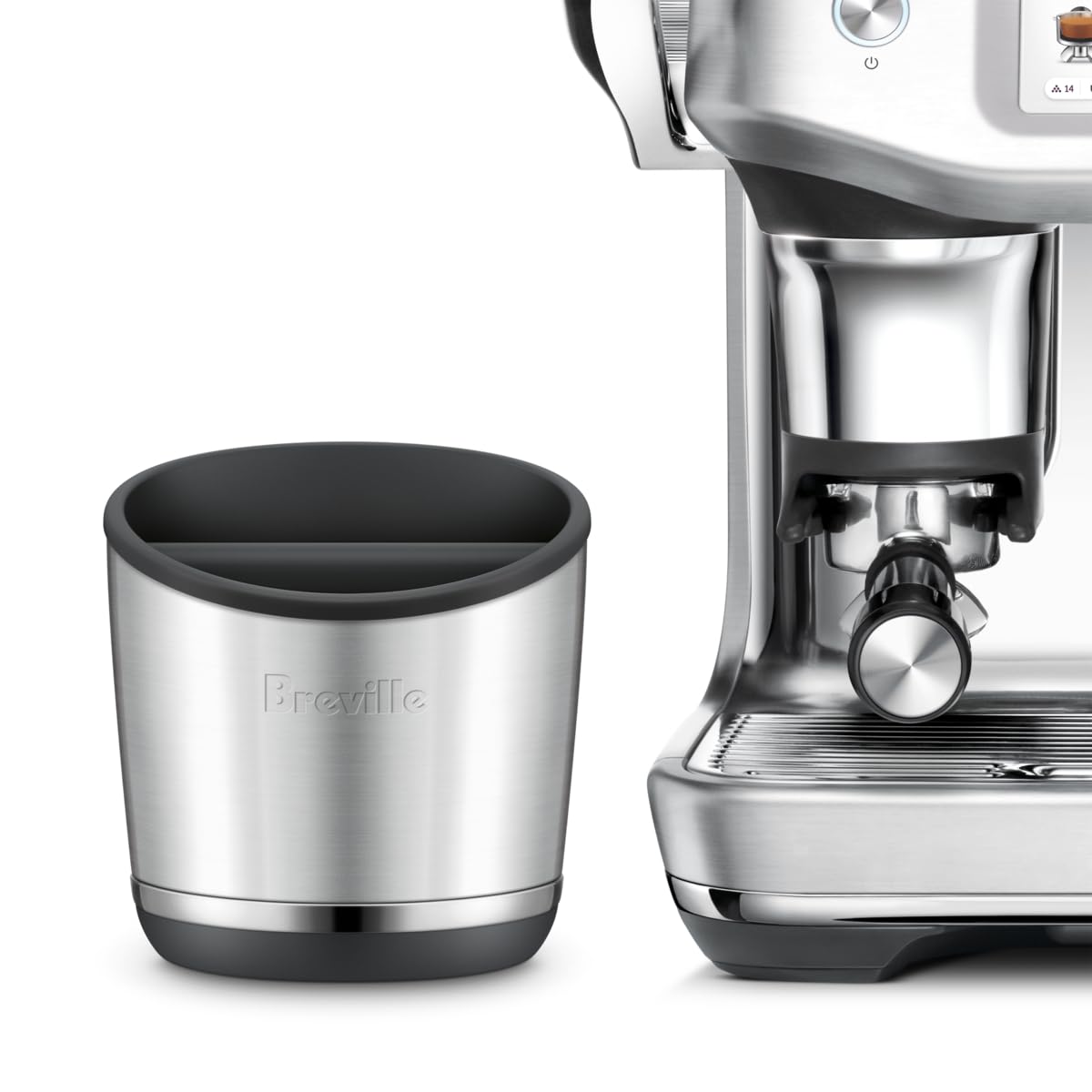 Breville BEA502BSS Knock Box 20 Espresso Machine Accessory, 20 Puck Capacity, Brushed Stainless Steel