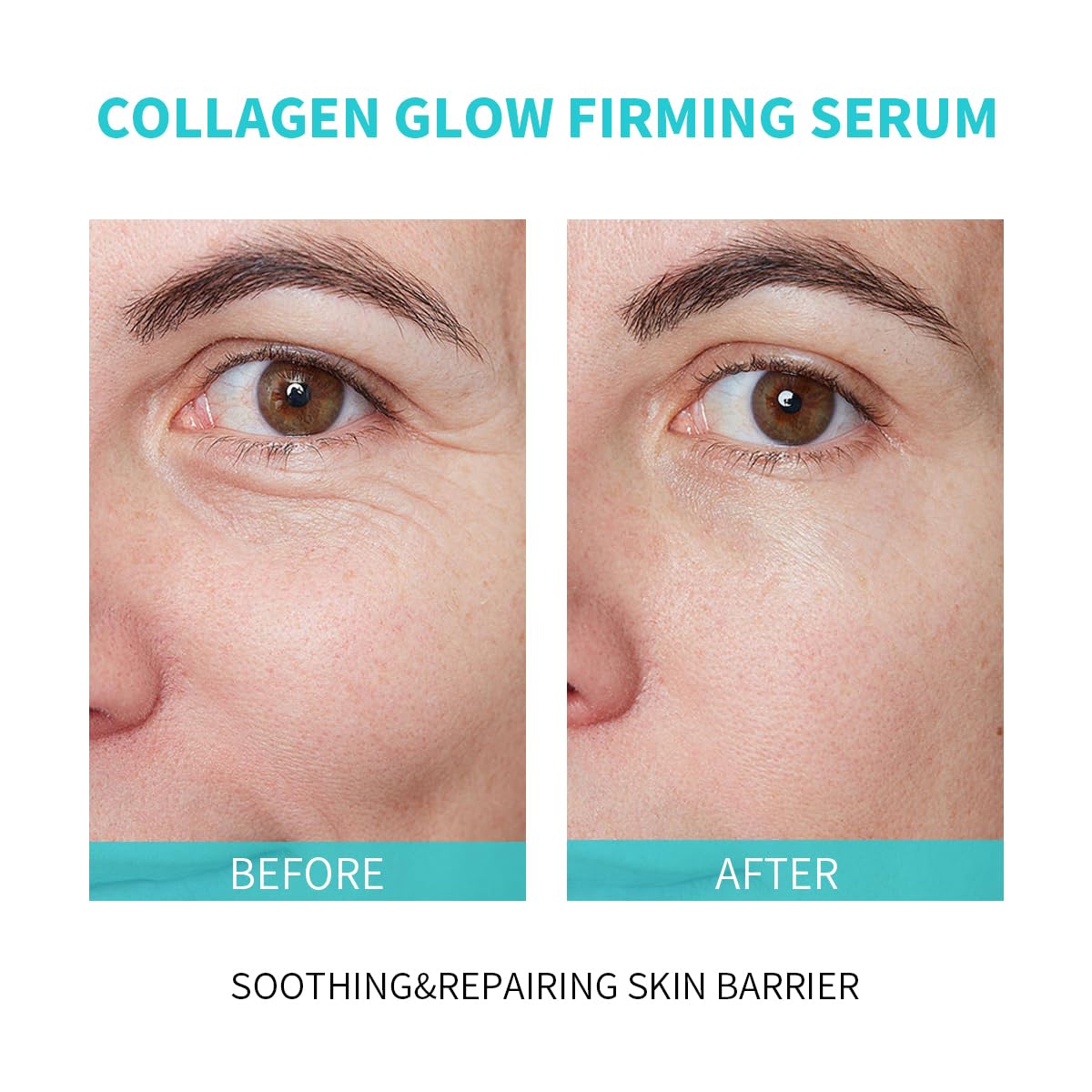 BACHERI Collagen Glow Firming Face Serum Ampoule with Soluble Collagen, for reducing dry & fine lines, brightening & Hydrating Facial Serum with Centella Asiatica Extract, 30 Pcs/Box