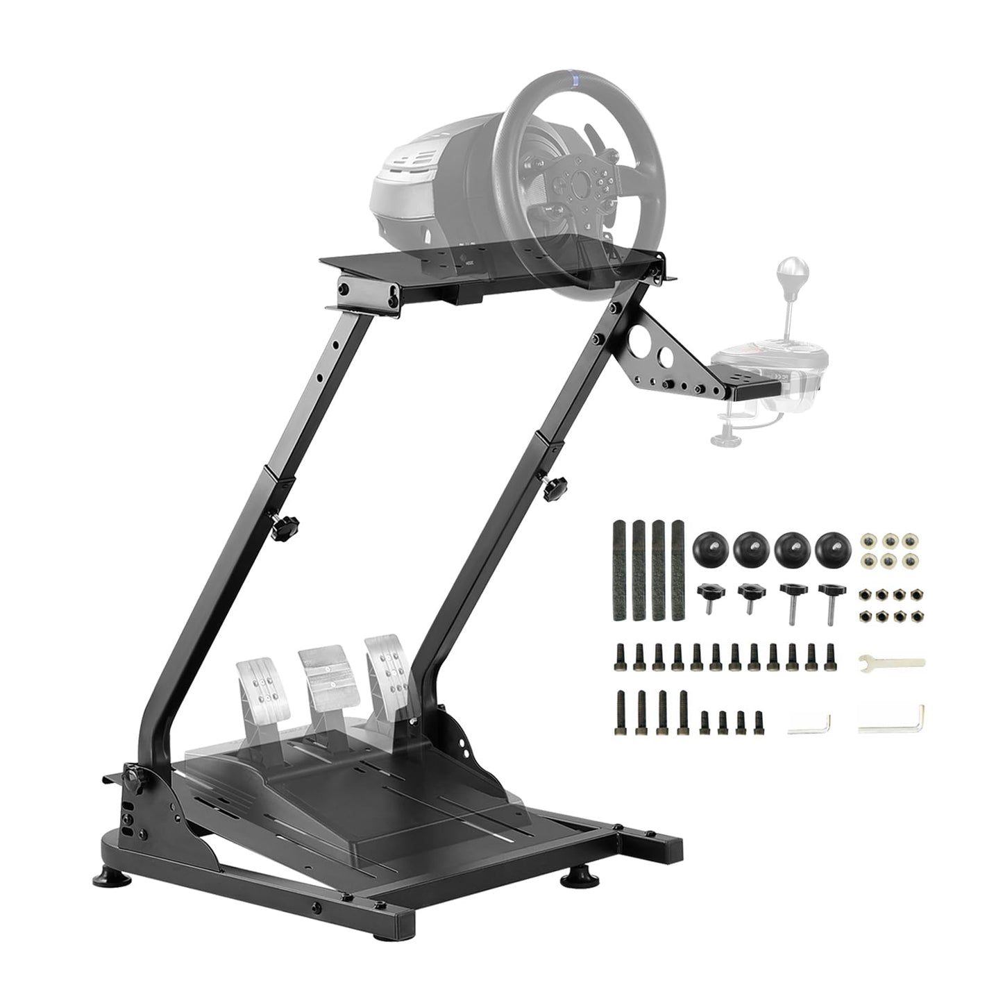 Grefinity Racing Wheel Stand,Height Adjustable Steering Wheel Stand Racing Simulator Cockpit for Logitech G920 G29 G923 G27 G25, Thrustmaster T300RS TX F458 T500RS T150 Xbox PS4 PS5 PC