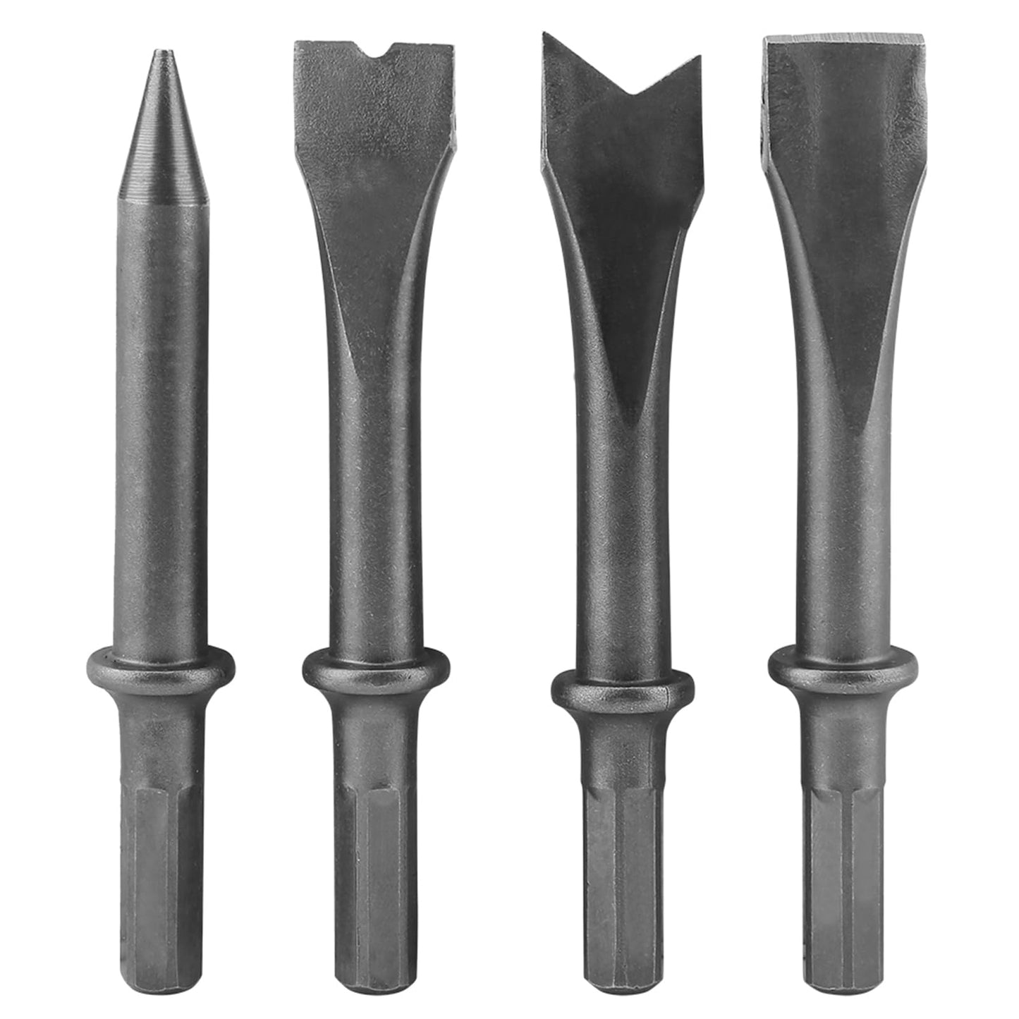 Air Hammer, Semme 4500 BPM Air Chisel with 4 Piece Chisel Punch Bits Tools, Industrial Handle Straight Type Pneumatic Hammer Tool, for General Cutting, Drilling, Rusting Removal, and Scraping
