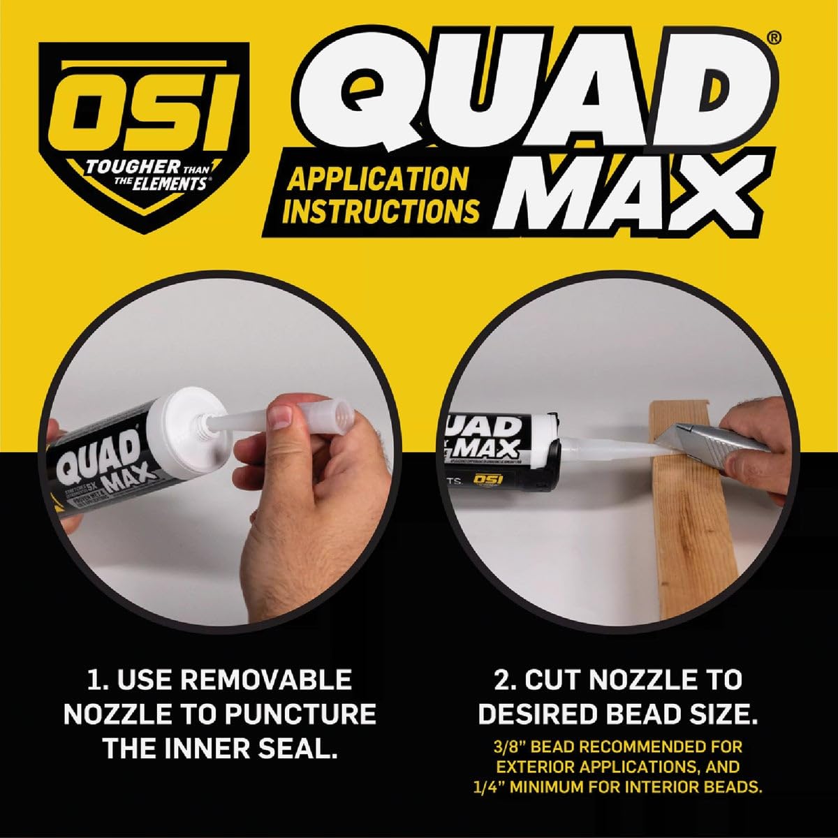 12-Pack of 9.5 oz OSI 1868684 White 001 Quad Max Window, Door & Siding Sealant